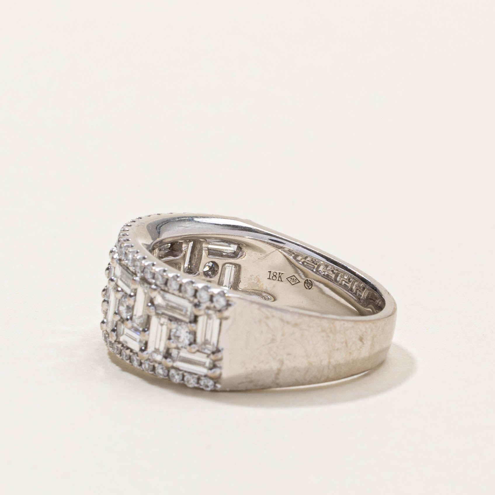18k Mixed Cut Diamond Grid Ring | 1.00ctw | SZ 6.5