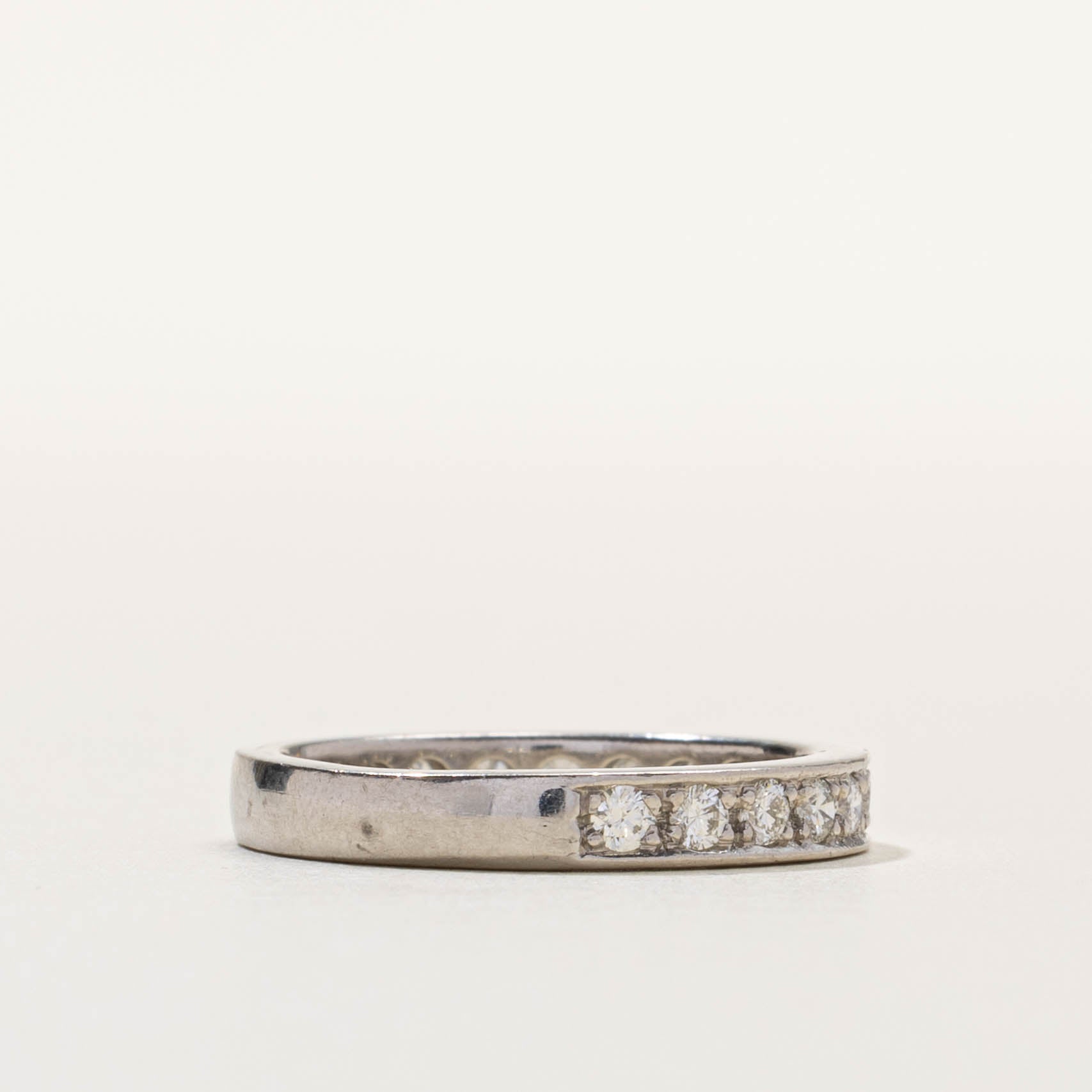 Platinum Semi Eternity Diamond Band | 0.80ctw | 3.35mm | SZ 8