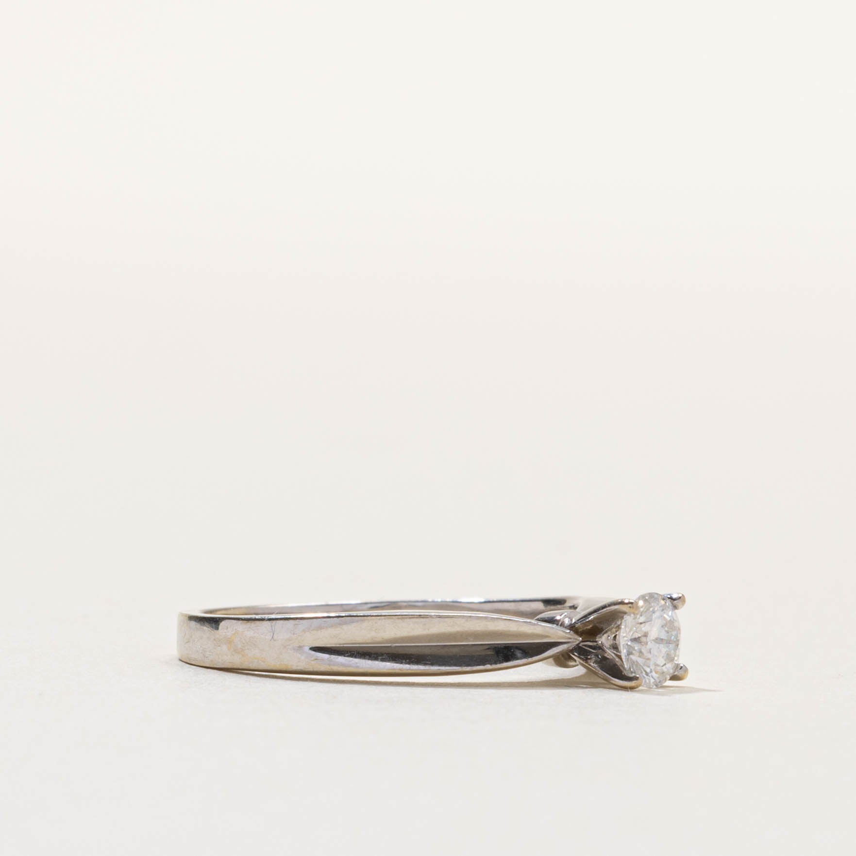 18k Solitaire Diamond Reverse Tapered Ring | 0.26ct | SZ 6