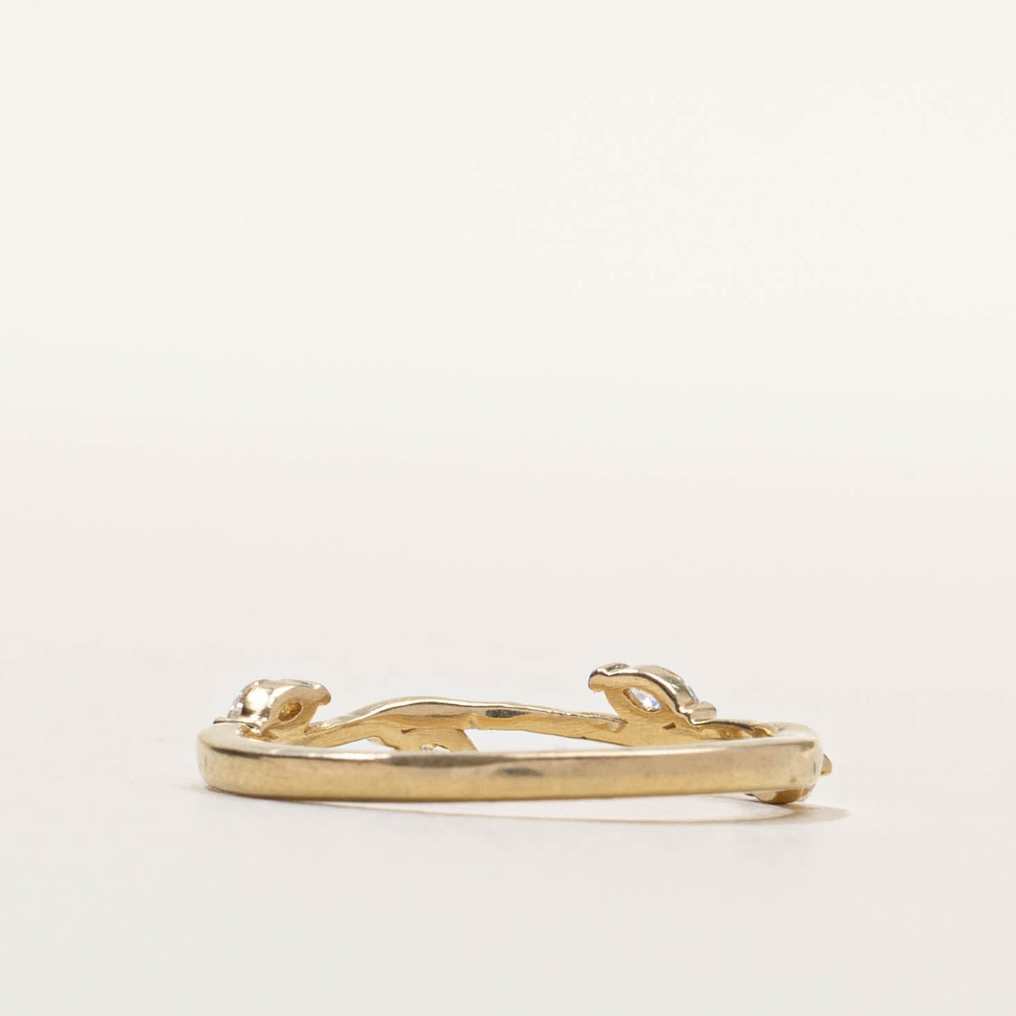 14k Marquise Cut Diamond Wave Band | 0.15ctw | SZ 6.75