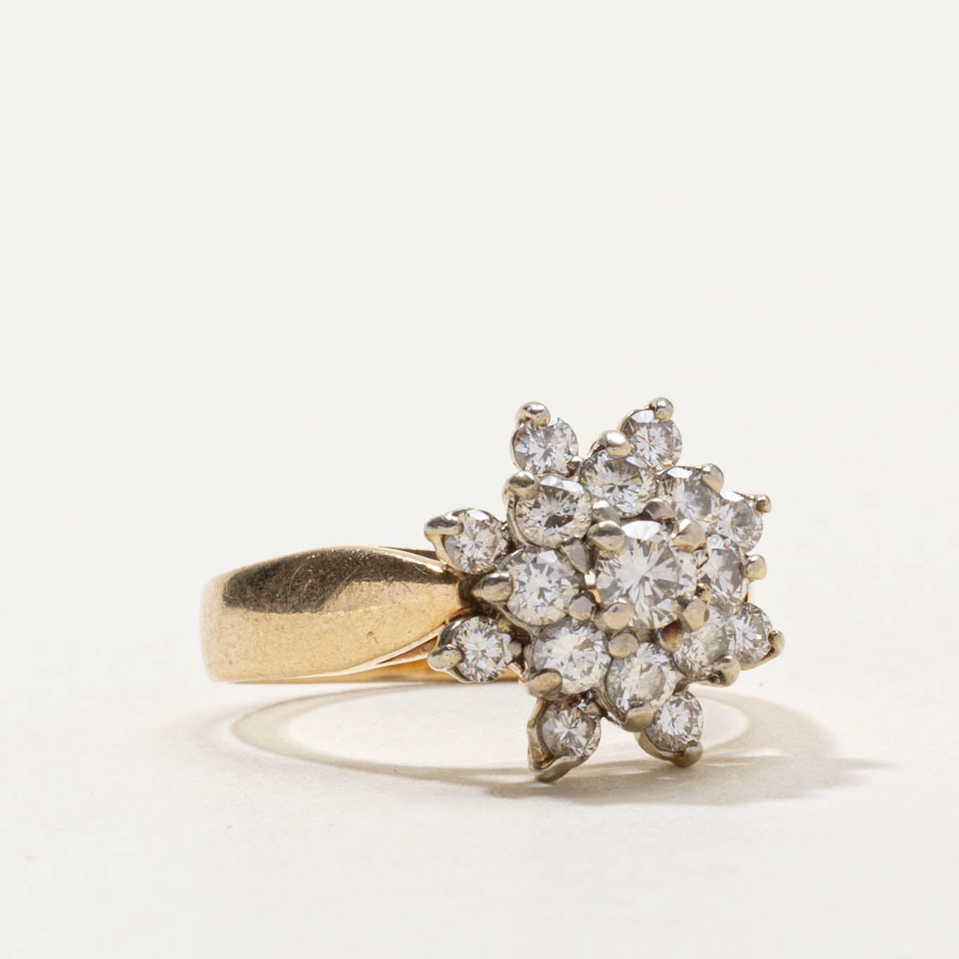 14k Diamond Floral Cluster Ring | 0.80ctw | SZ 6