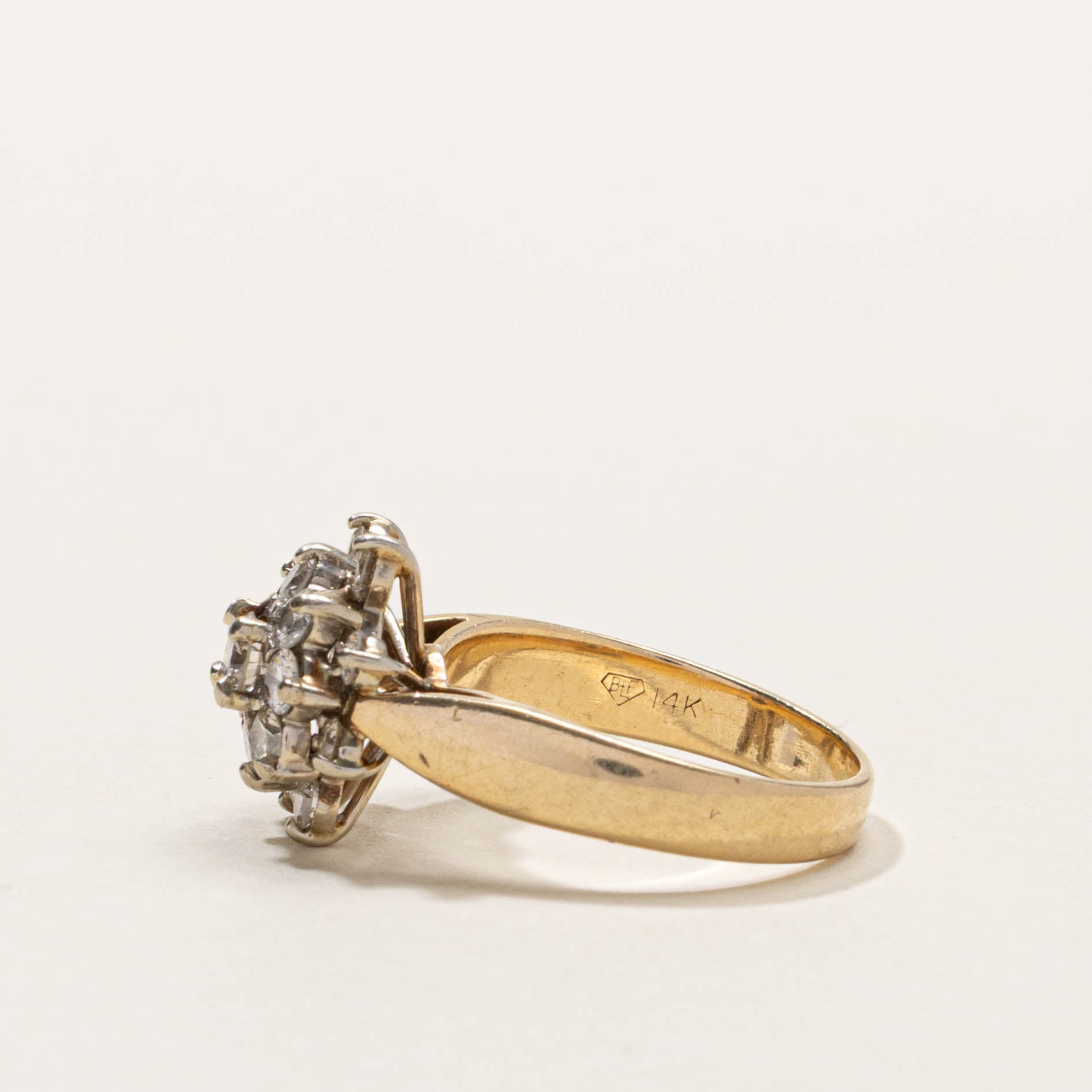 14k Diamond Floral Cluster Ring | 0.80ctw | SZ 6