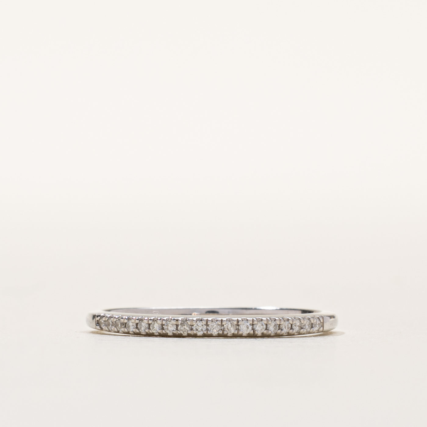 10k Pavé Set Semi Eternity Diamond Band | 1.75mm | SZ 7