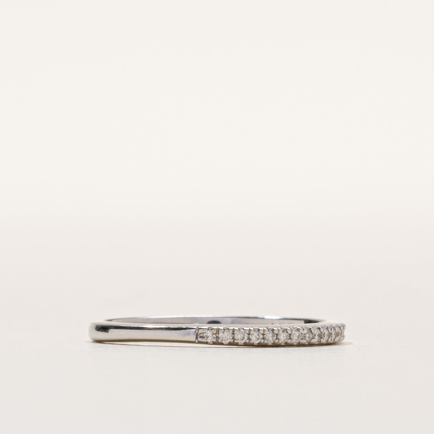 10k Pavé Set Semi Eternity Diamond Band | 1.75mm | SZ 7