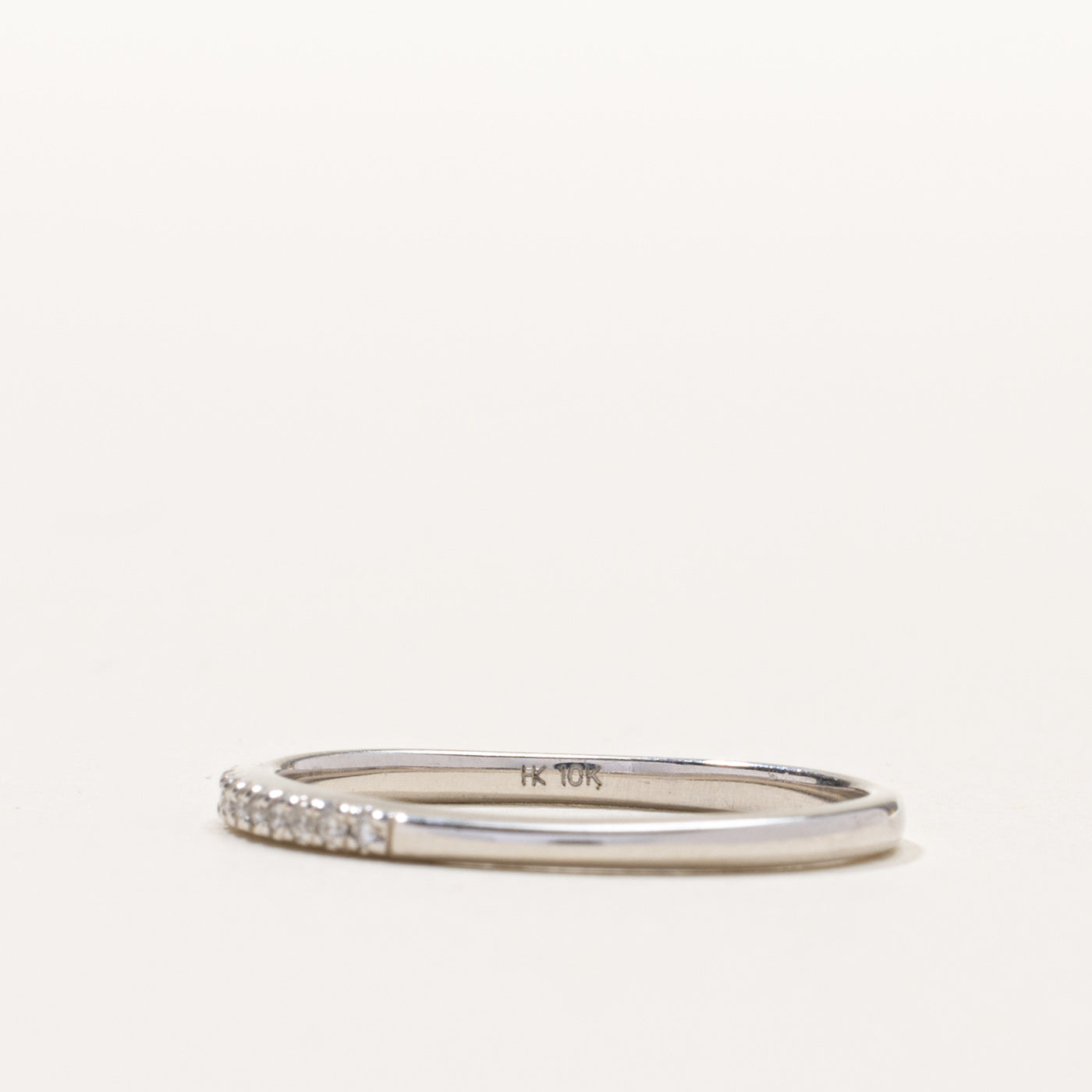 10k Pavé Set Semi Eternity Diamond Band | 1.75mm | SZ 7