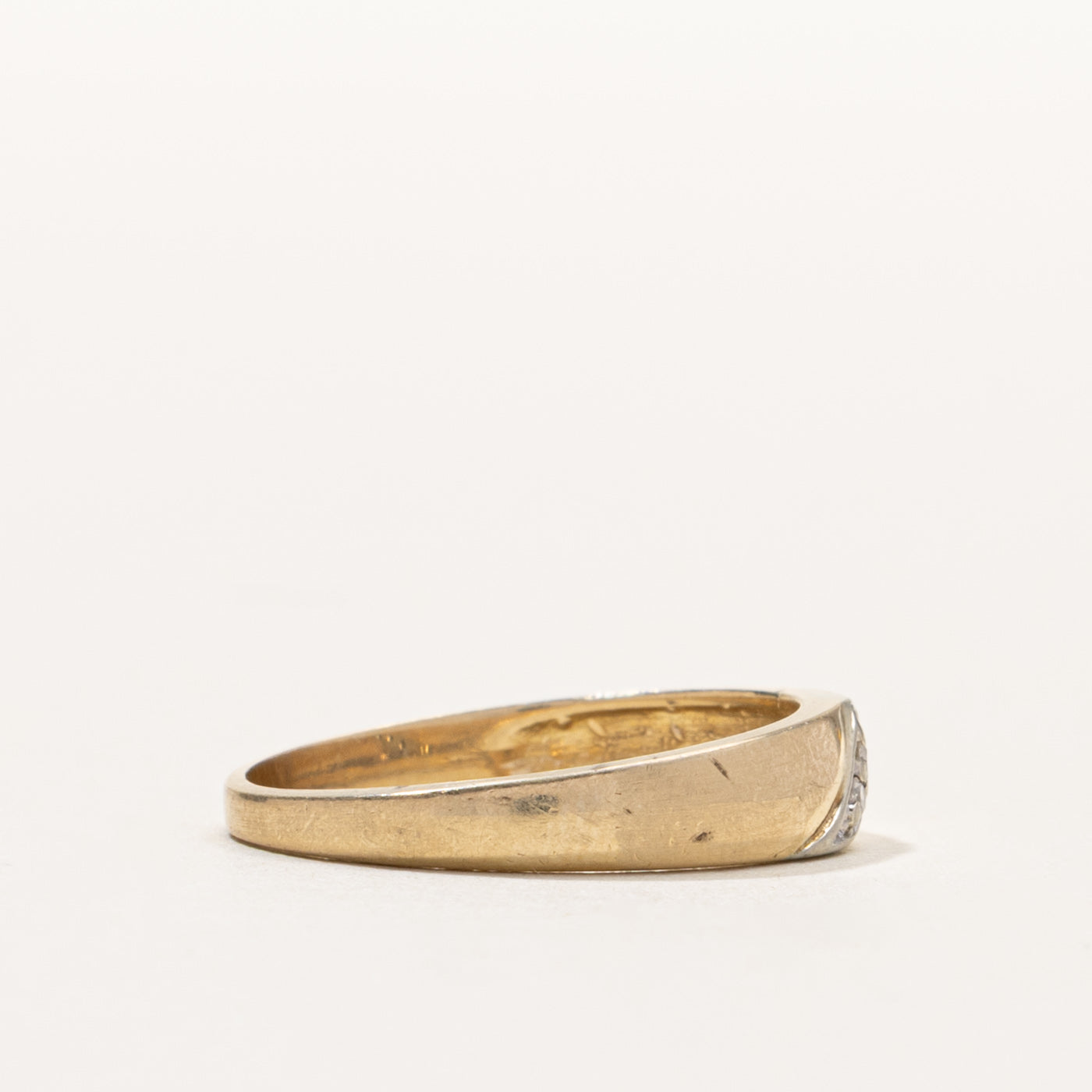 10k Diagonal Set Diamond Band | SZ 6.5