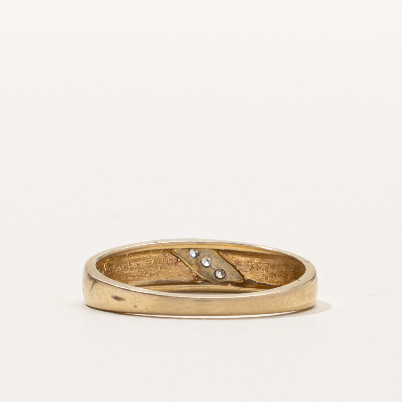 10k Diagonal Set Diamond Band | SZ 6.5