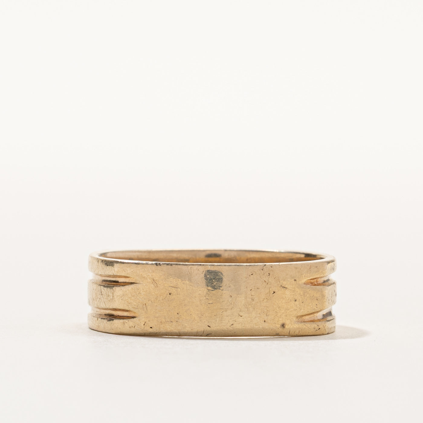 10k Diamond Grooved Layered Band | 6.75mm | SZ 11