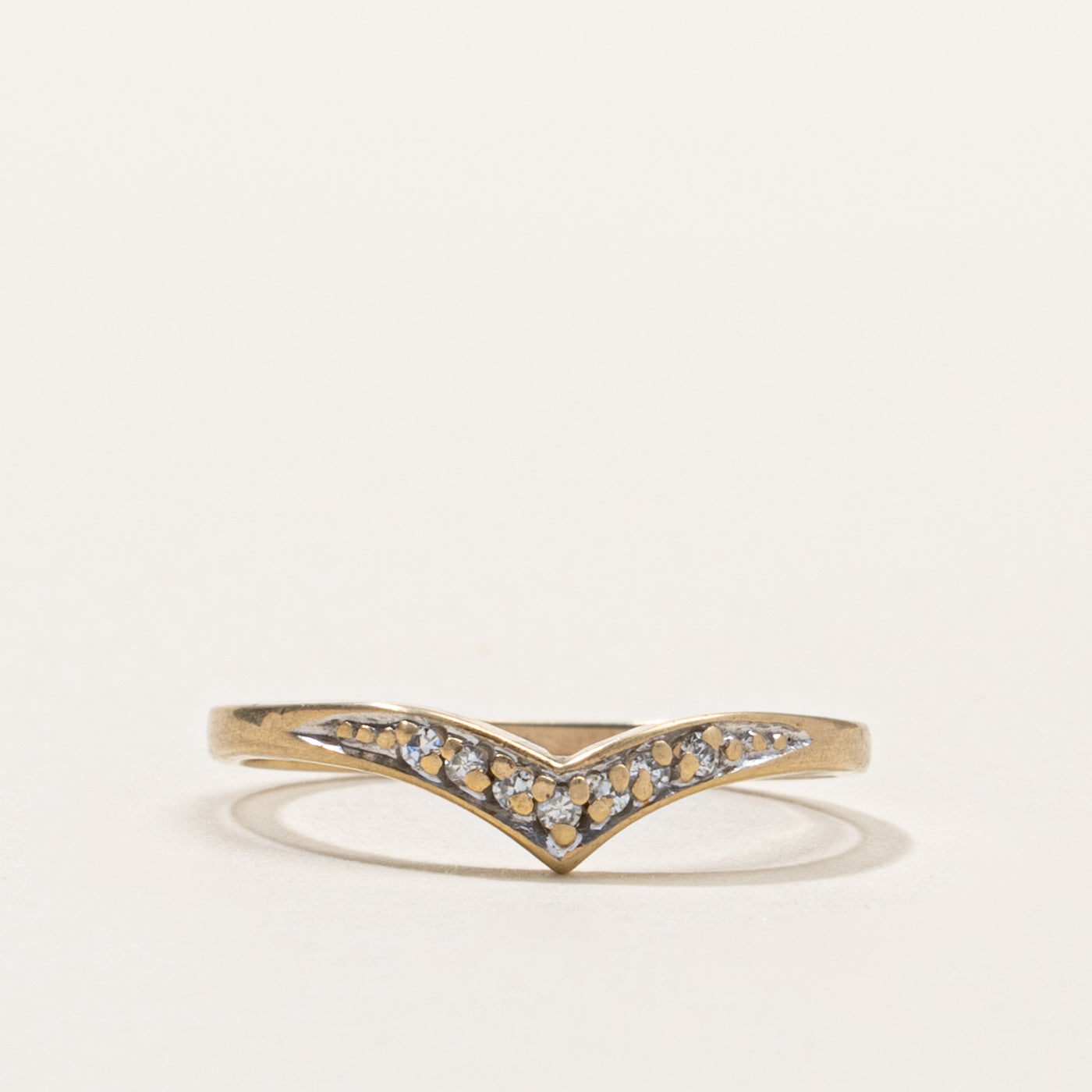 10k Diamond Accented Chevron Ring | SZ 6.75