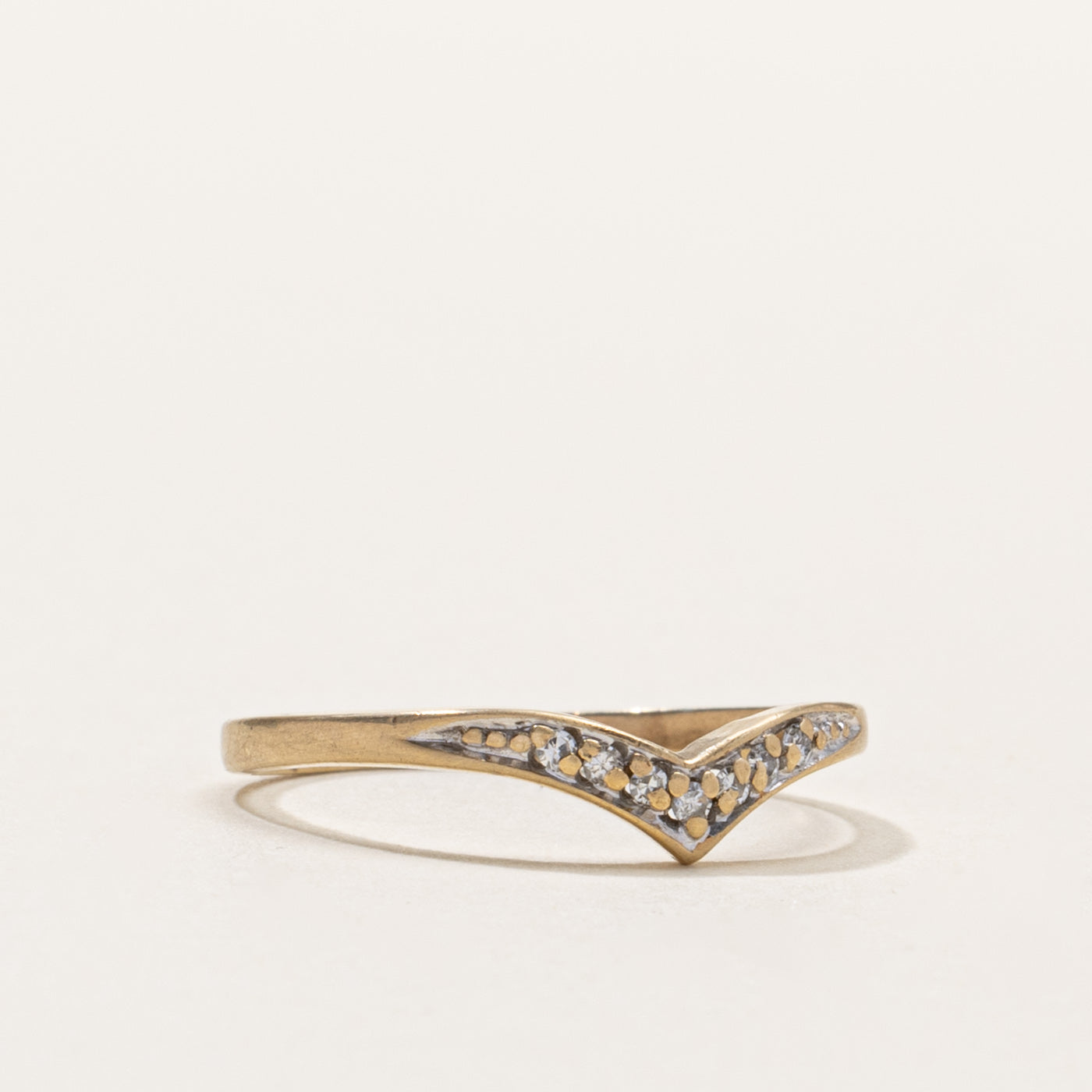 10k Diamond Accented Chevron Ring | SZ 6.75