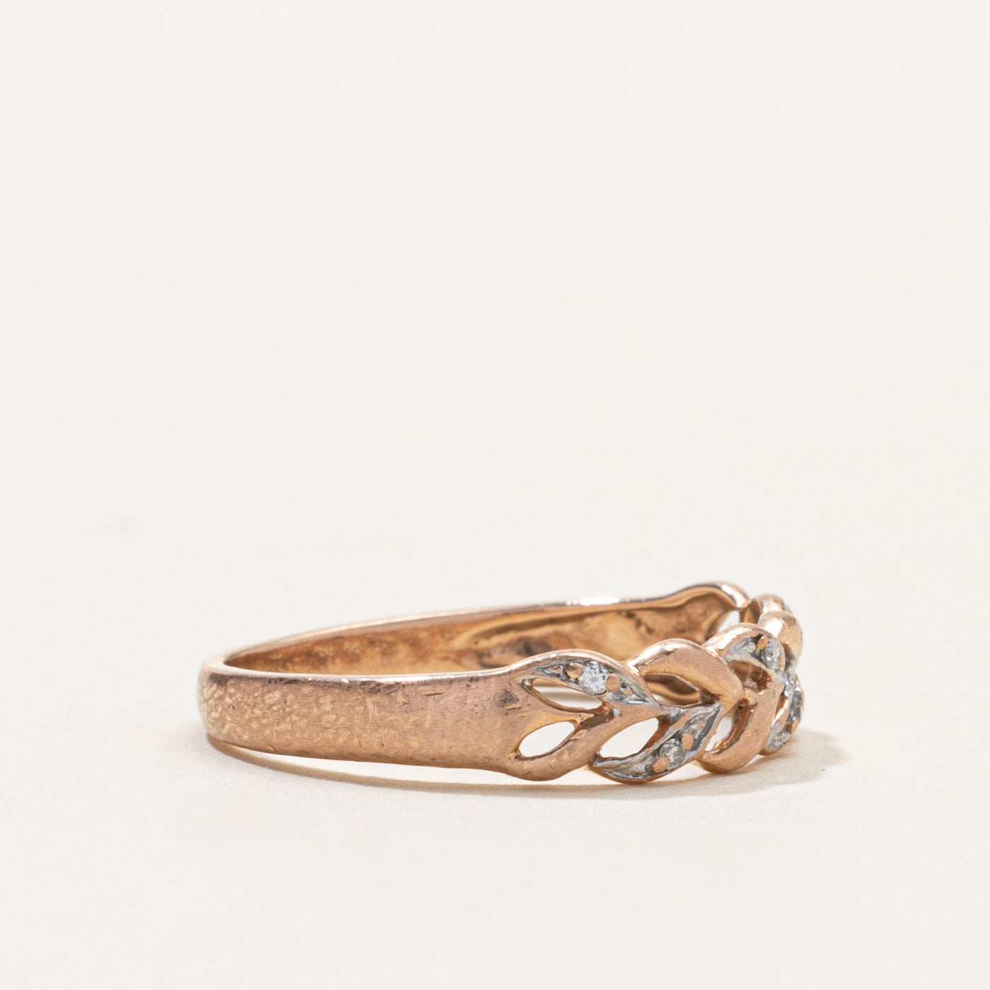 10k Diamond Accent Braided Band | SZ 6.5