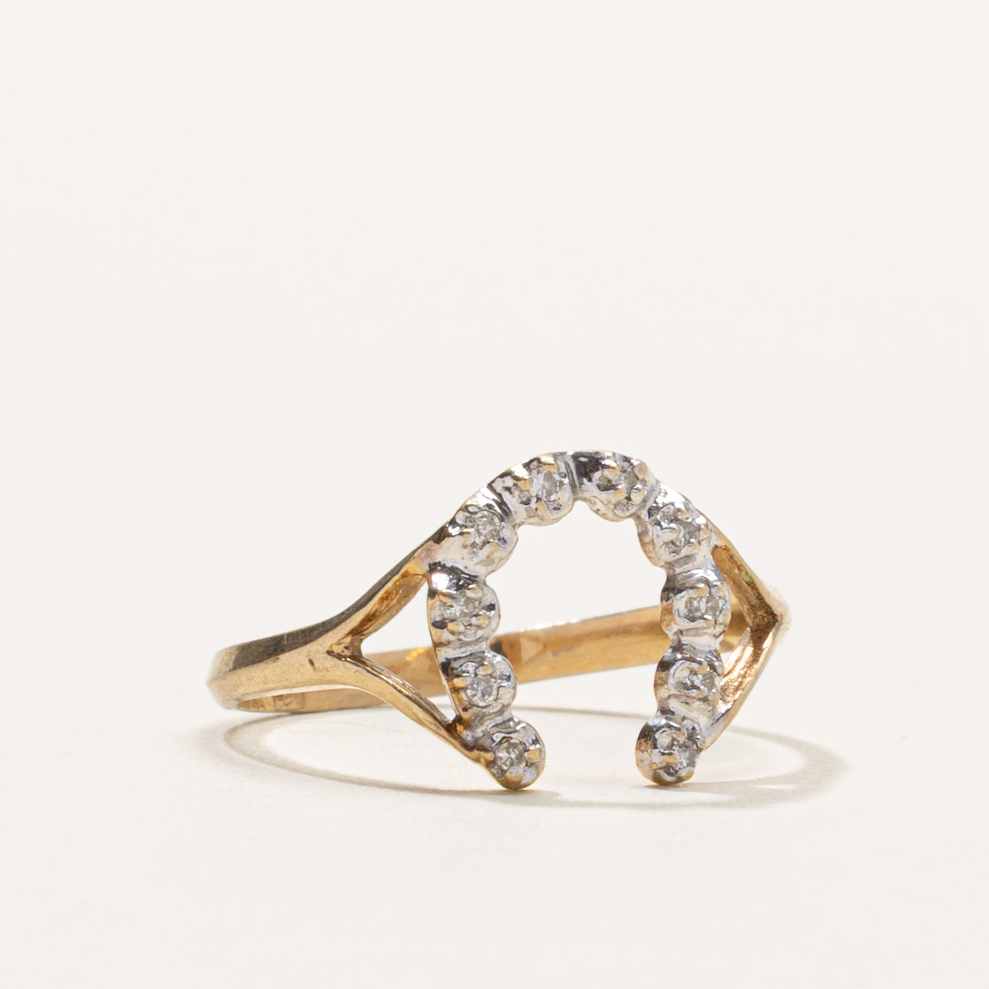 10k Diamond Horseshoe Ring | SZ 6