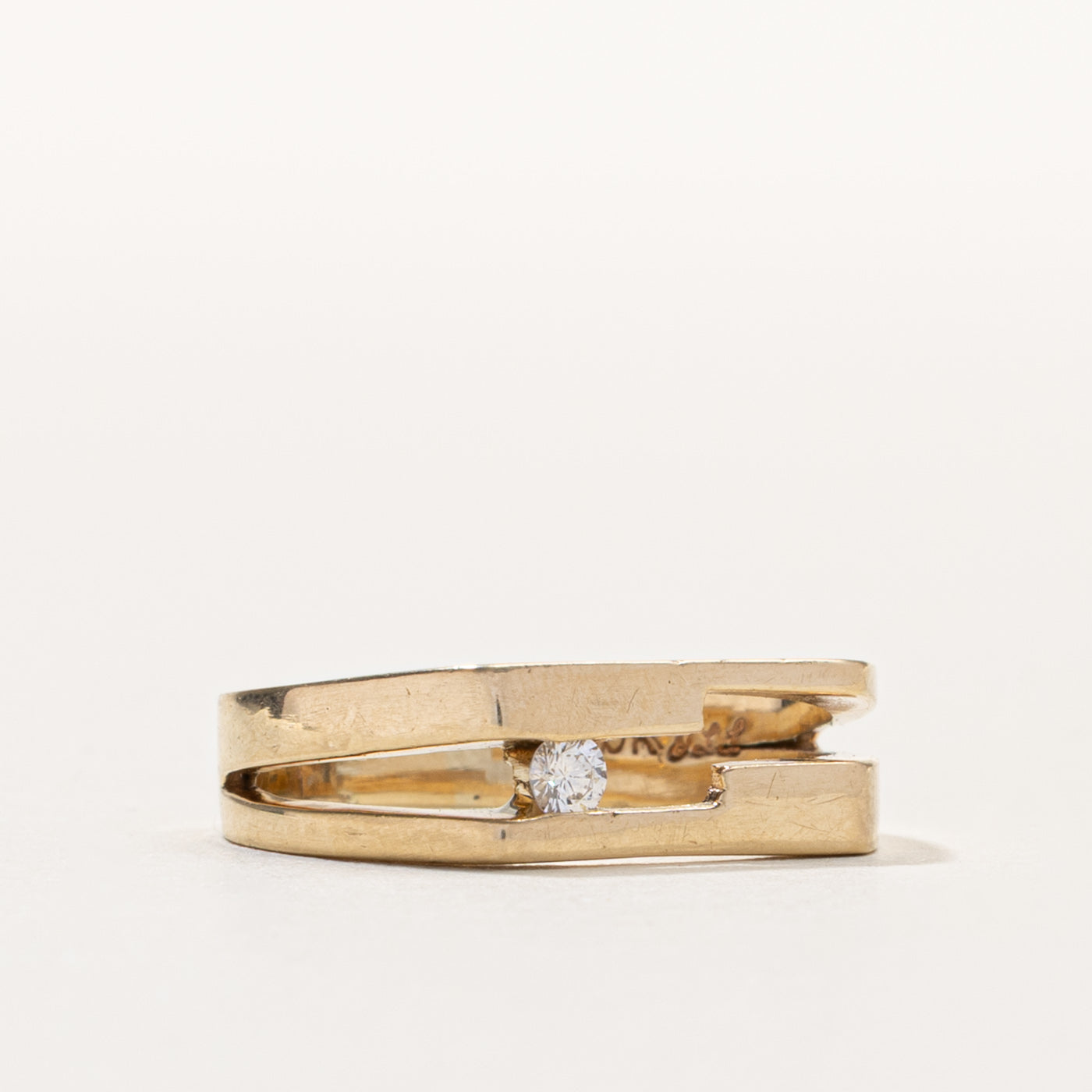 10k Diamond Geometric Layered Ring | SZ 6.25