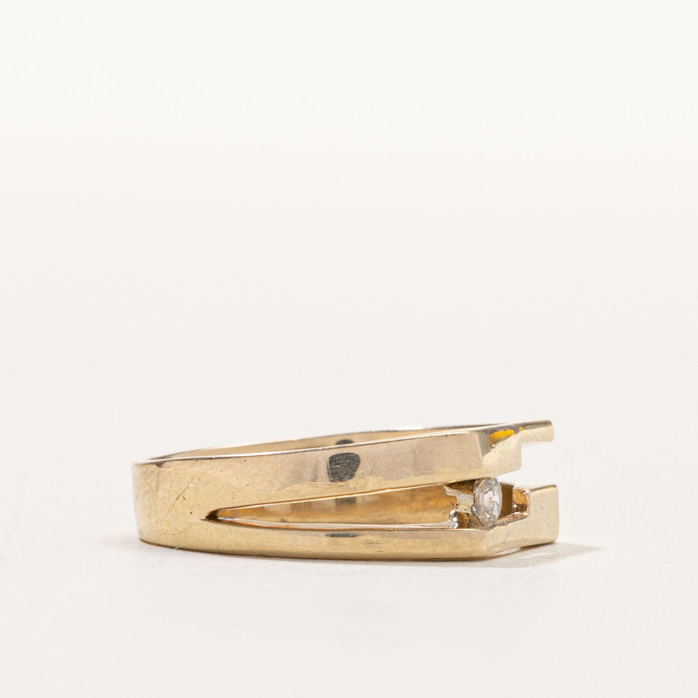 10k Diamond Geometric Layered Ring | SZ 6.25