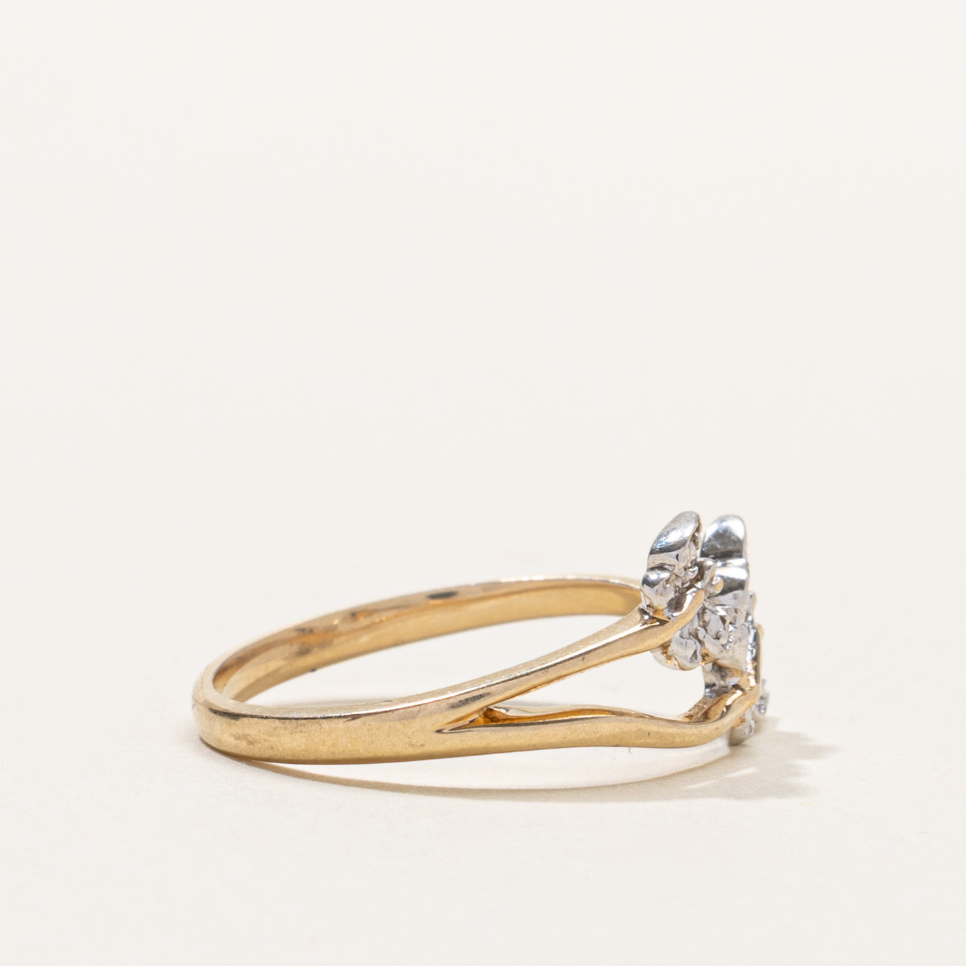 10k Diamond Butterfly Crossover Ring | SZ 6.5