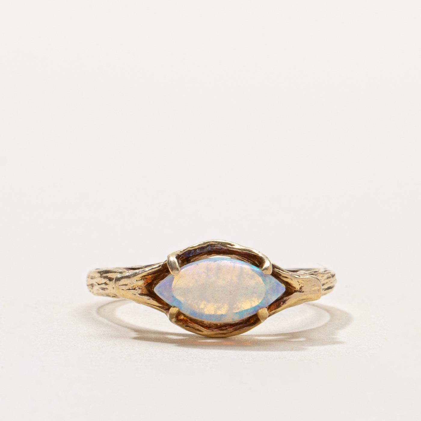 10k East West Marquise Cabochon Opal Ring | SZ 7.25