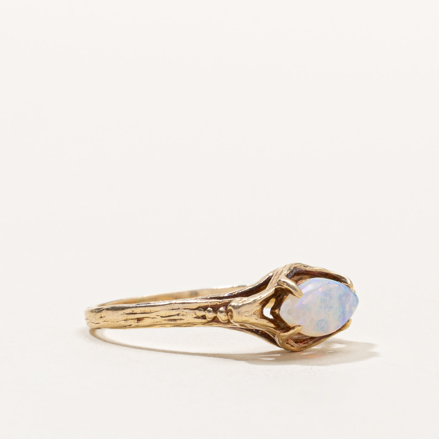 10k East West Marquise Cabochon Opal Ring | SZ 7.25
