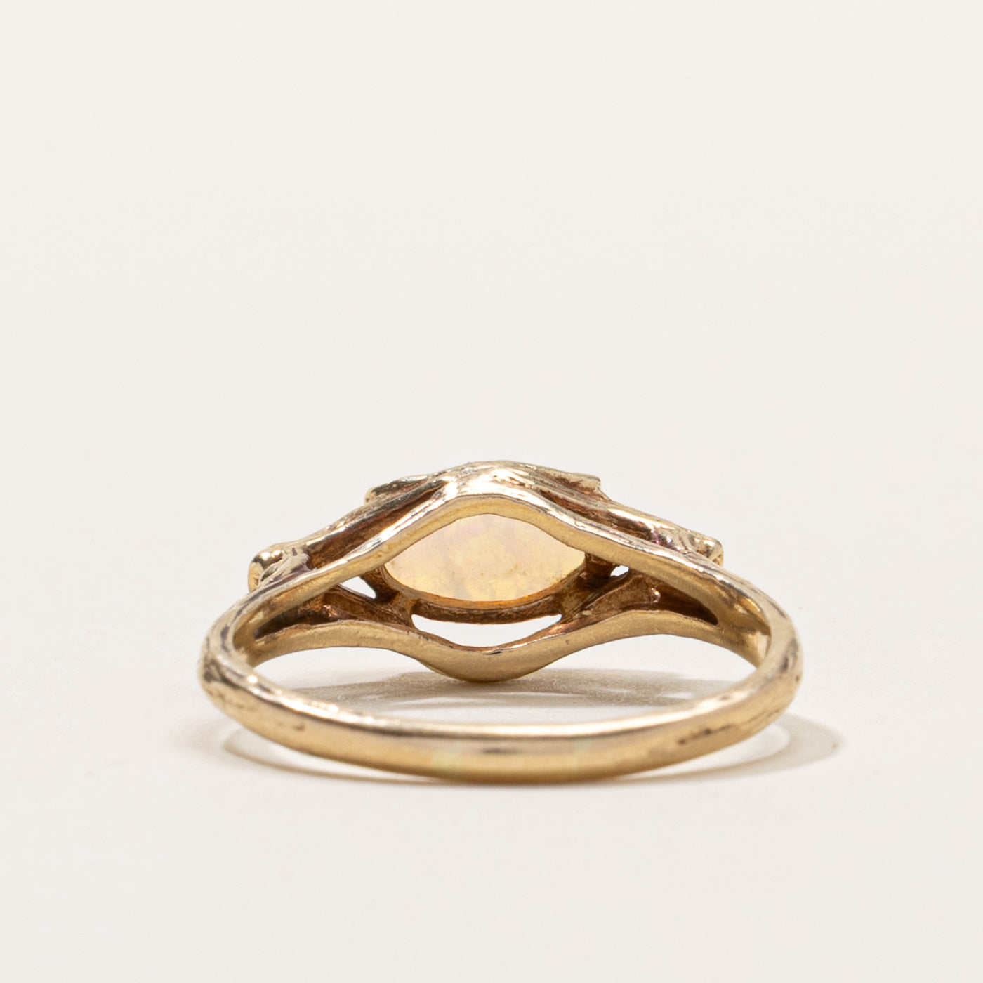 10k East West Marquise Cabochon Opal Ring | SZ 7.25
