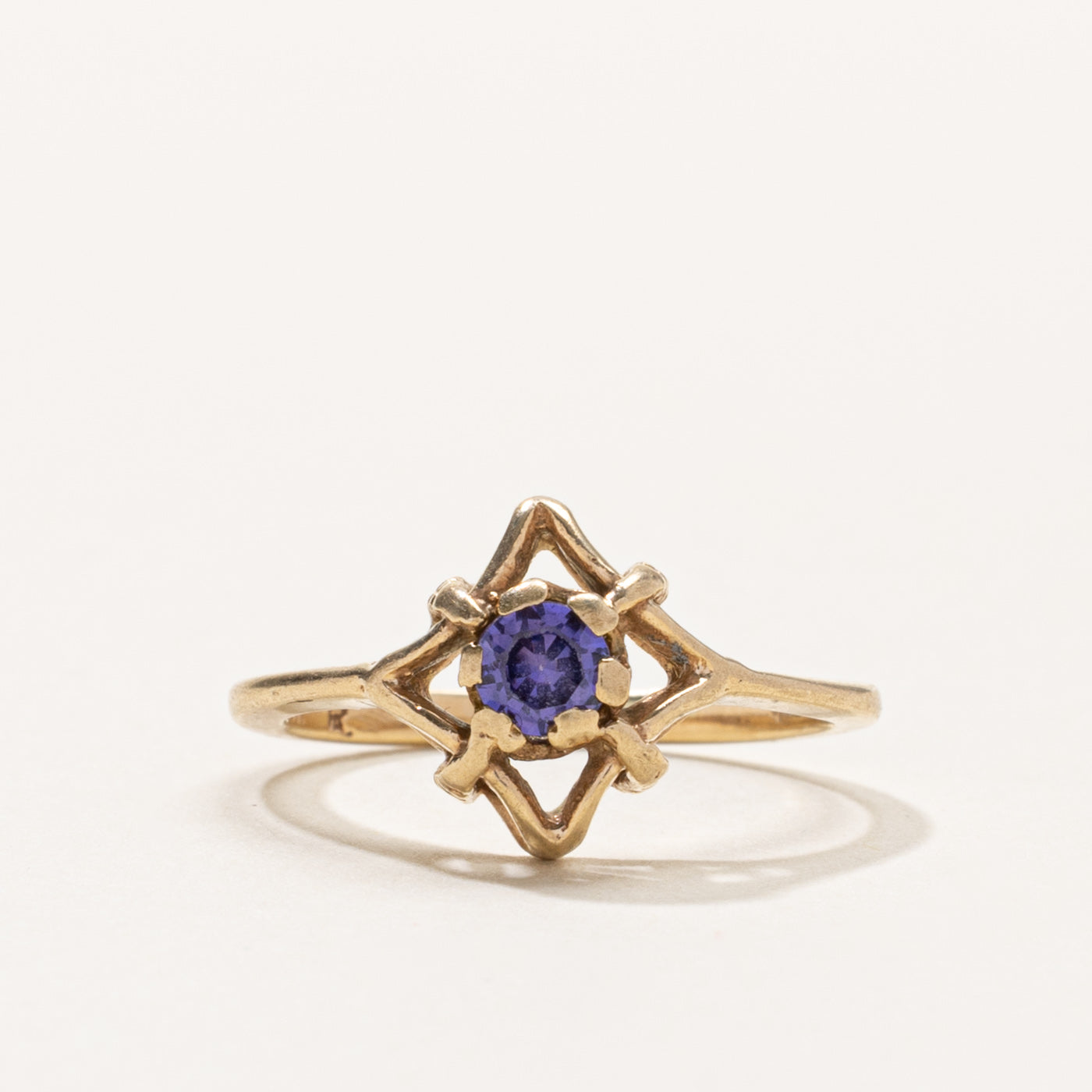 10k Synthetic Sapphire Geometric Ring | SZ 5