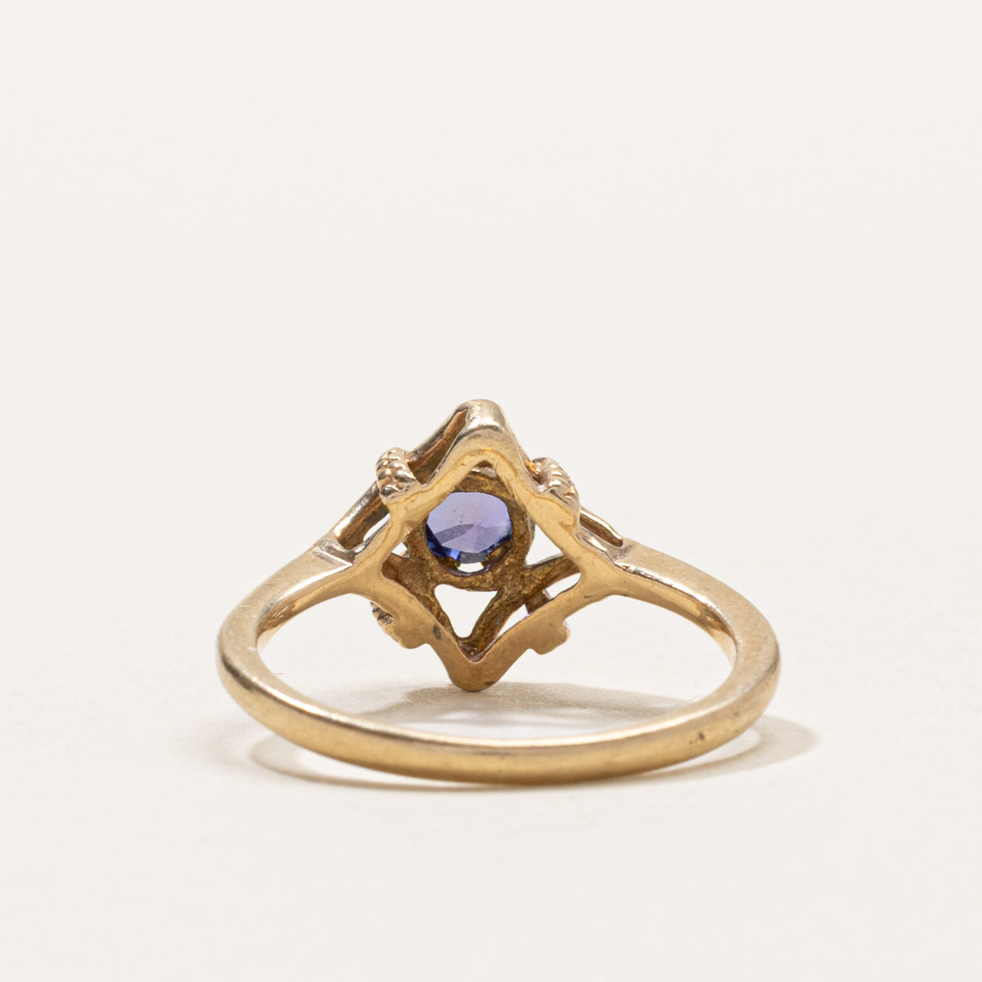 10k Synthetic Sapphire Geometric Ring | SZ 5