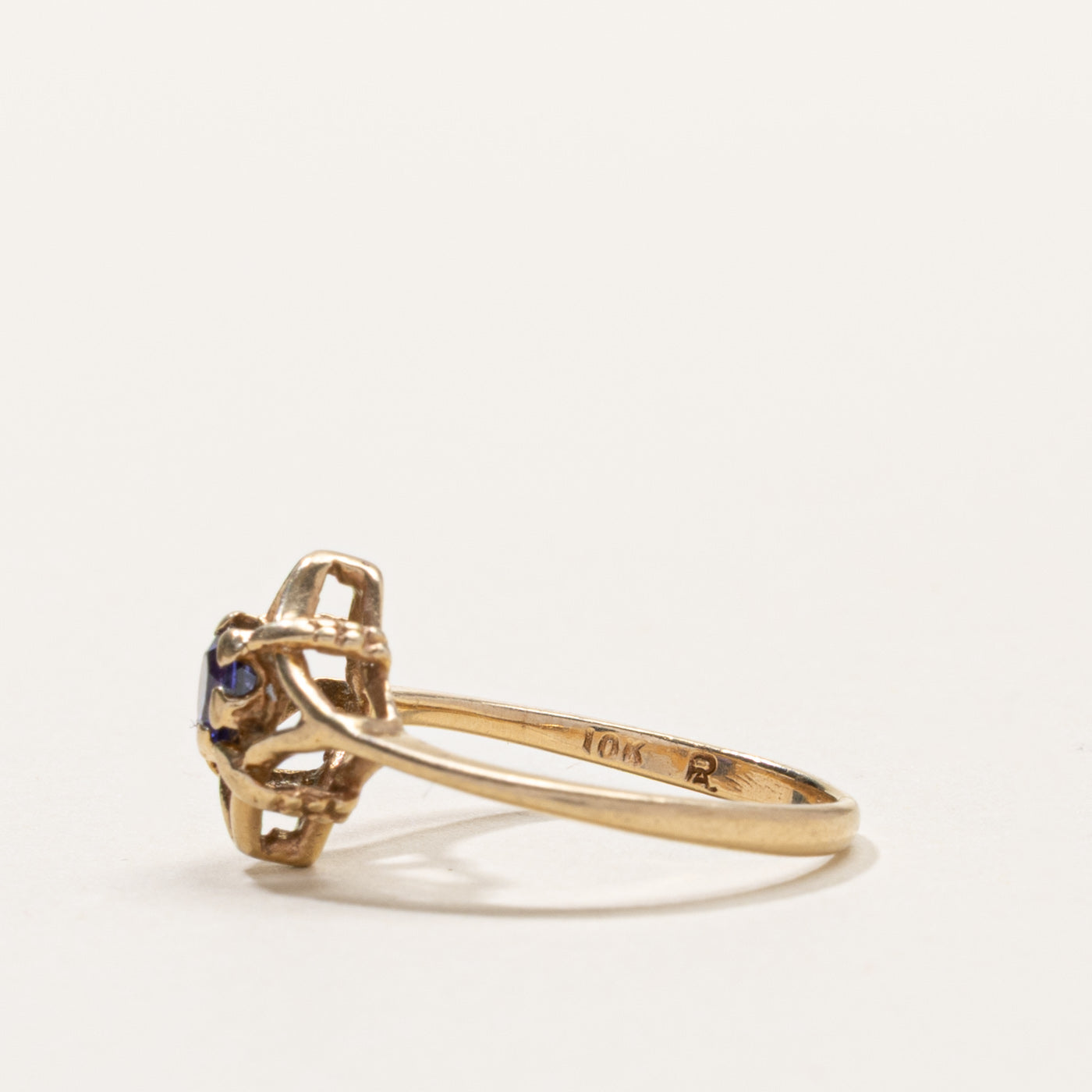 10k Synthetic Sapphire Geometric Ring | SZ 5