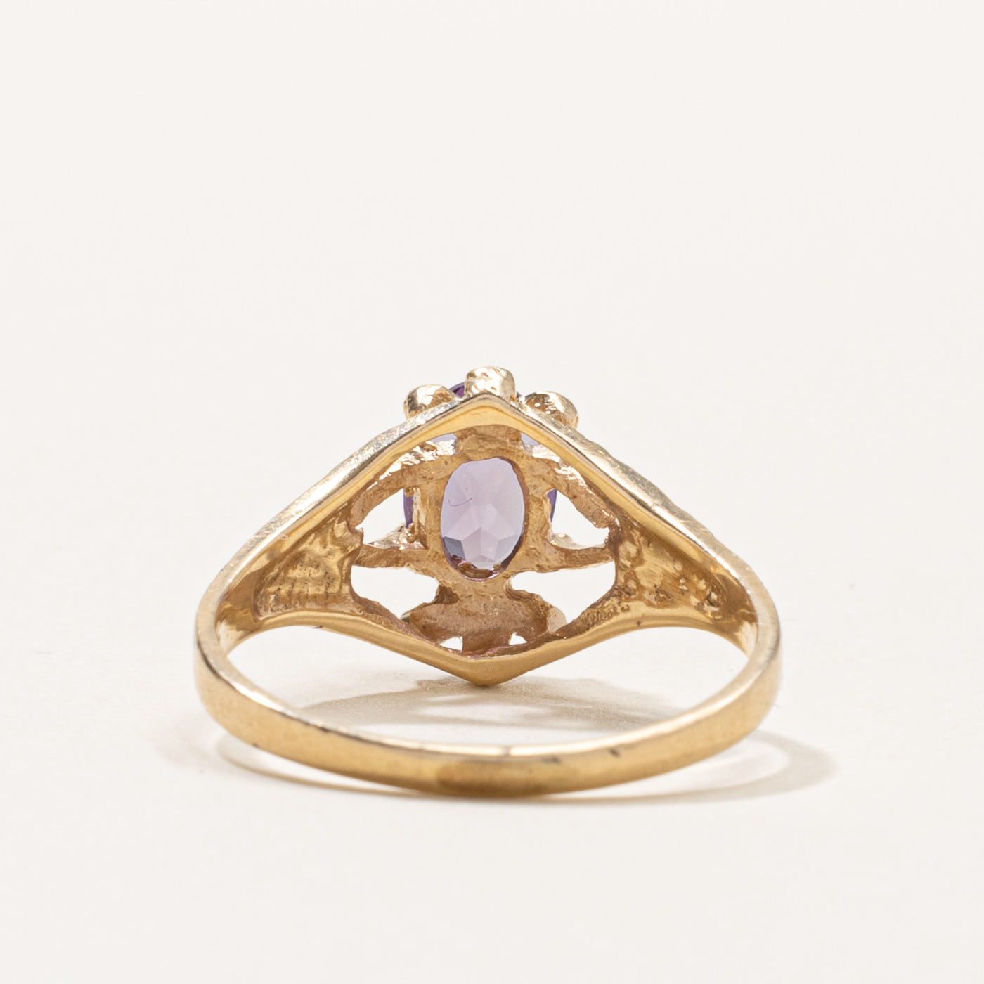 10k Synthetic Sapphire Tapered Textured Ring | SZ 7.25