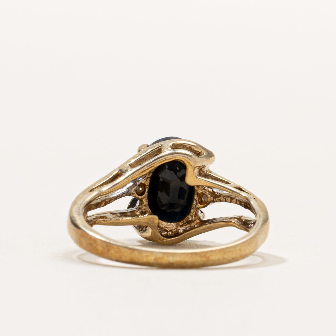 9k Sapphire & Diamond Accented Wrapped Ring | SZ 3.75
