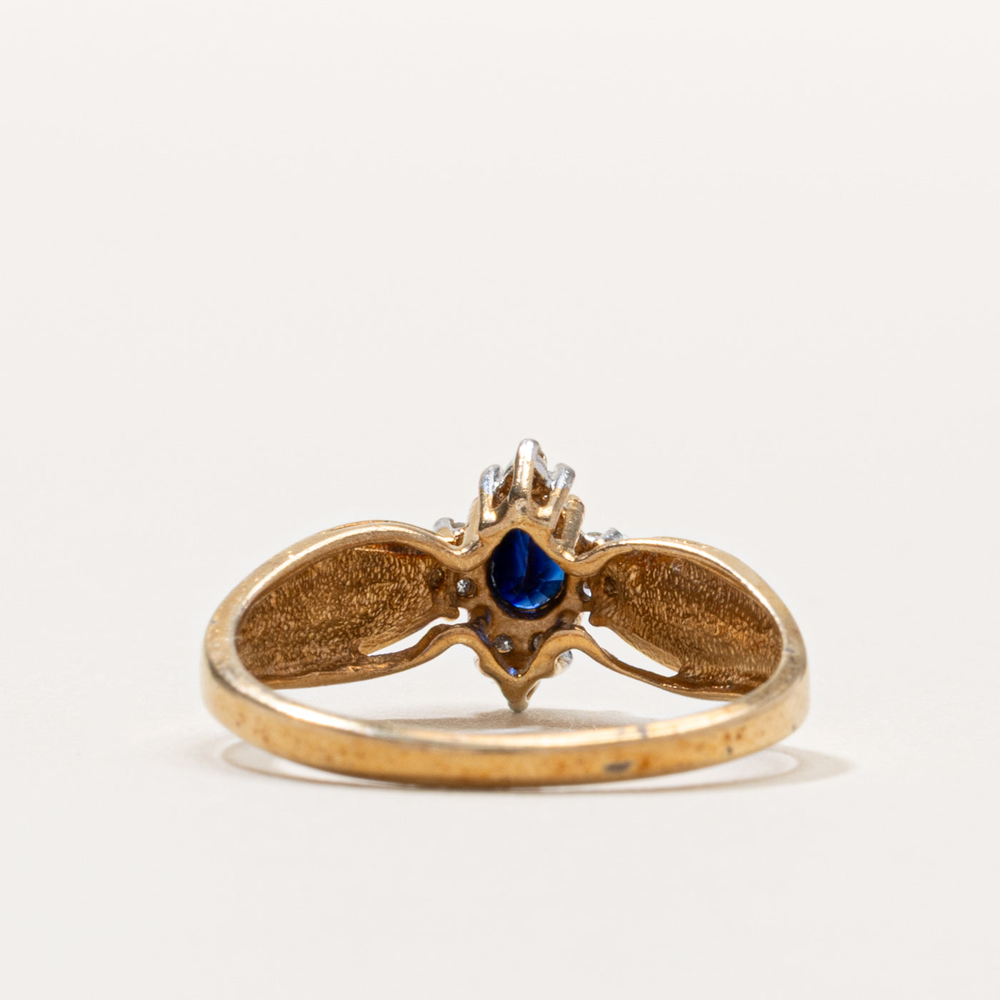 10k Sapphire & Diamond Cluster Ring | SZ 6.5