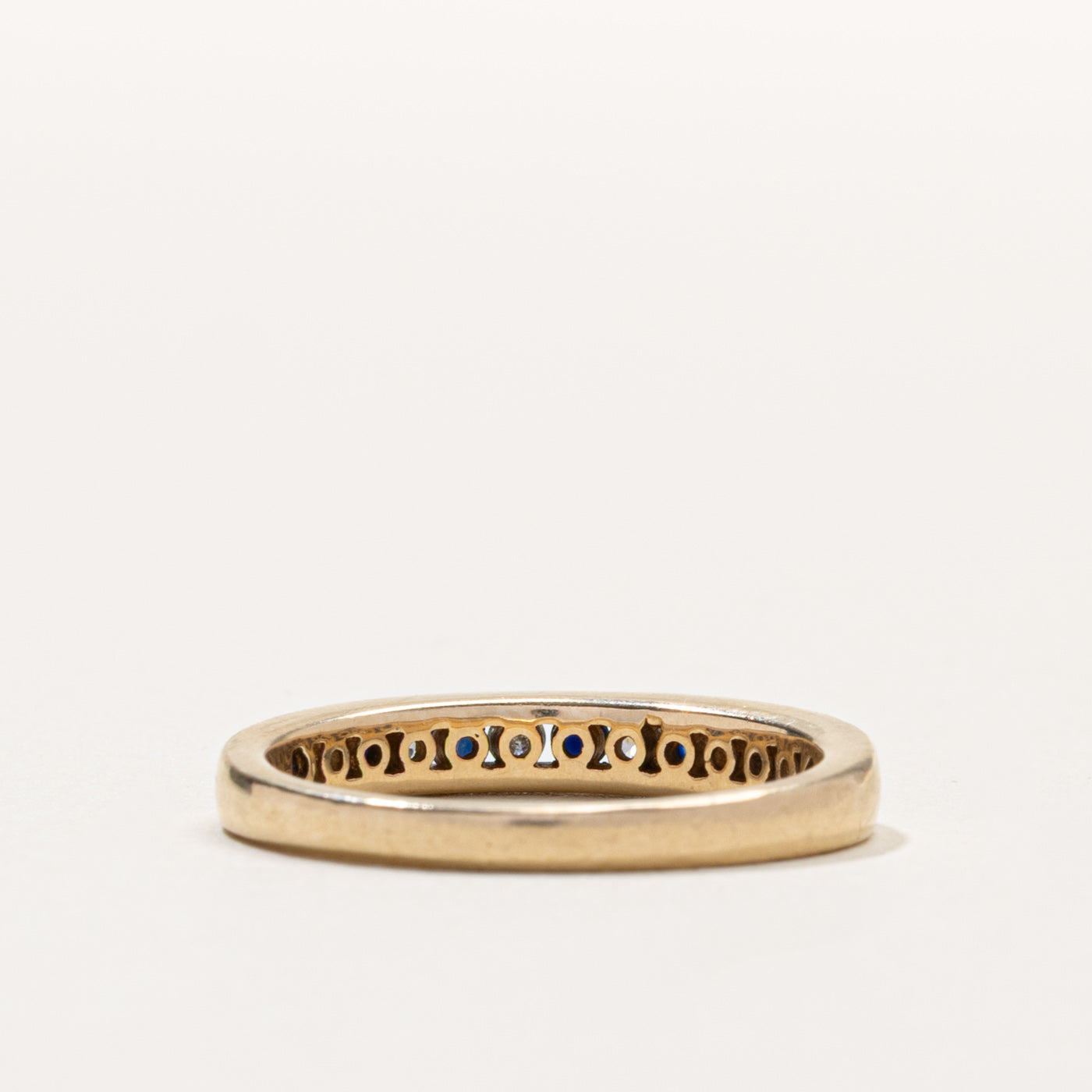 10k Semi Eternity Sapphire & Diamond Band | SZ 7.25