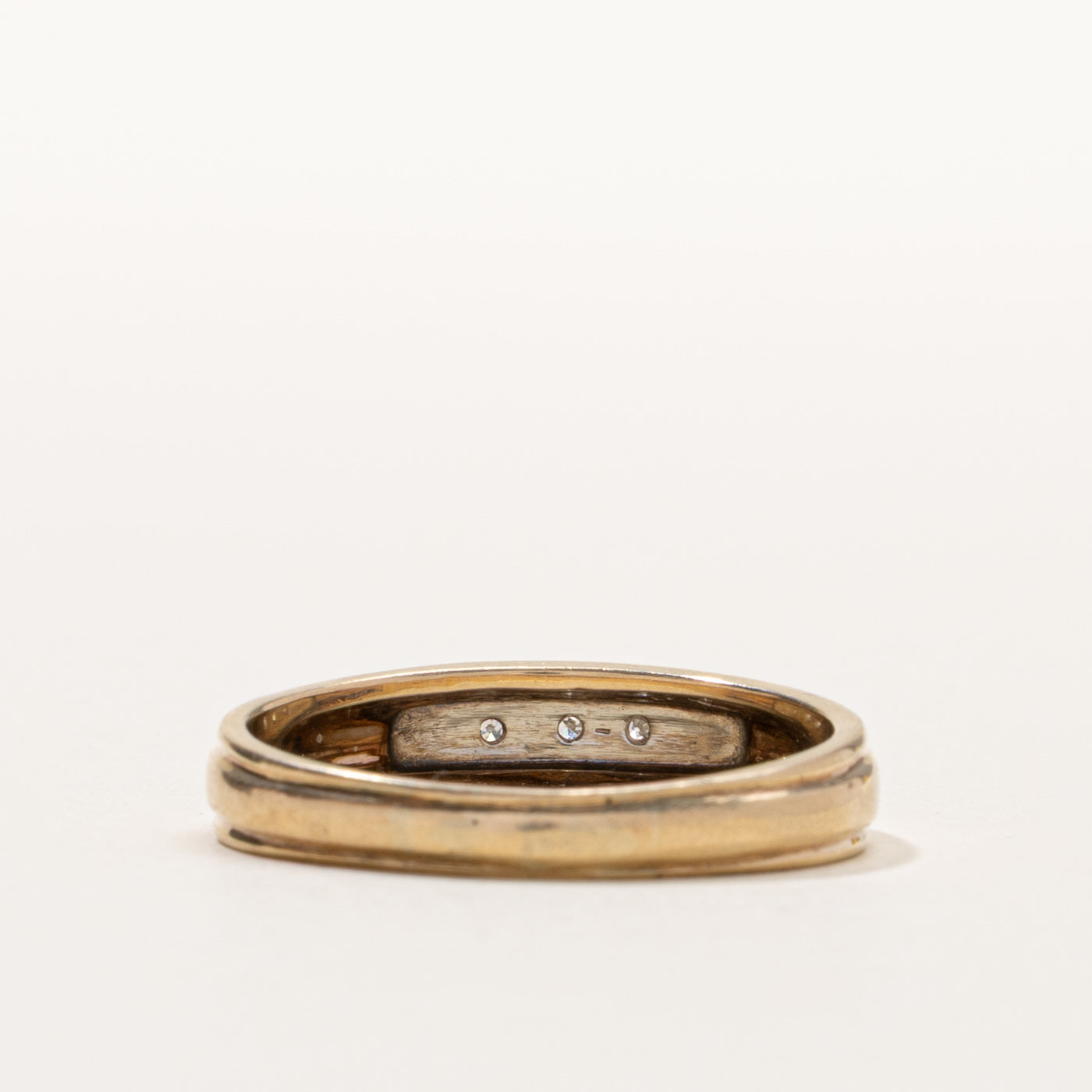 Vintage Canadian 10k Diamond Textured Band | SZ 11.75