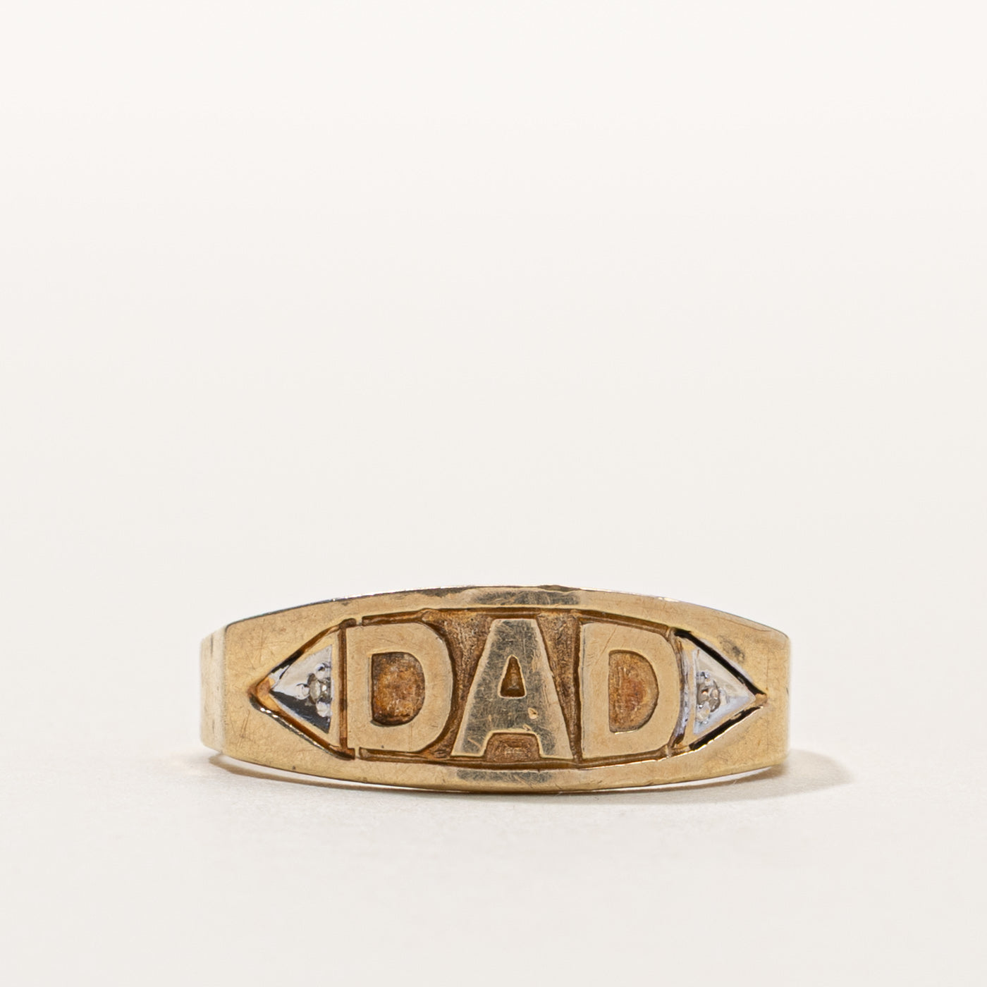 10k "Dad" Diamond Accented Ring | SZ 9.75