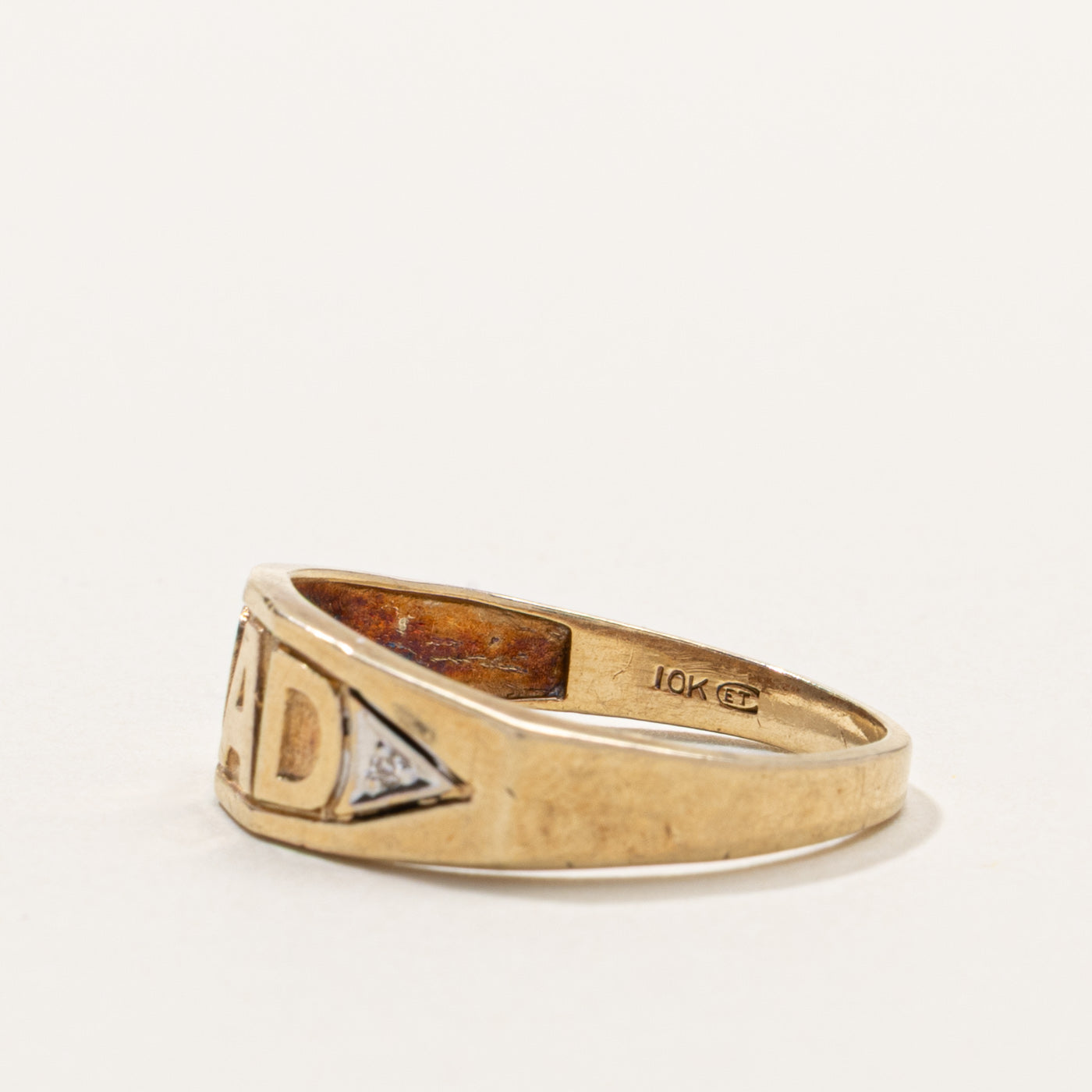 10k "Dad" Diamond Accented Ring | SZ 9.75