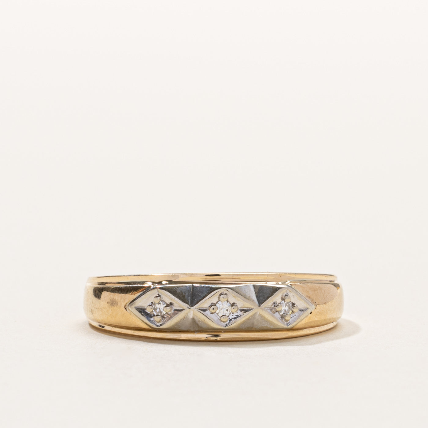 Canadian 10k Diamond Geometric Band | SZ 10.25
