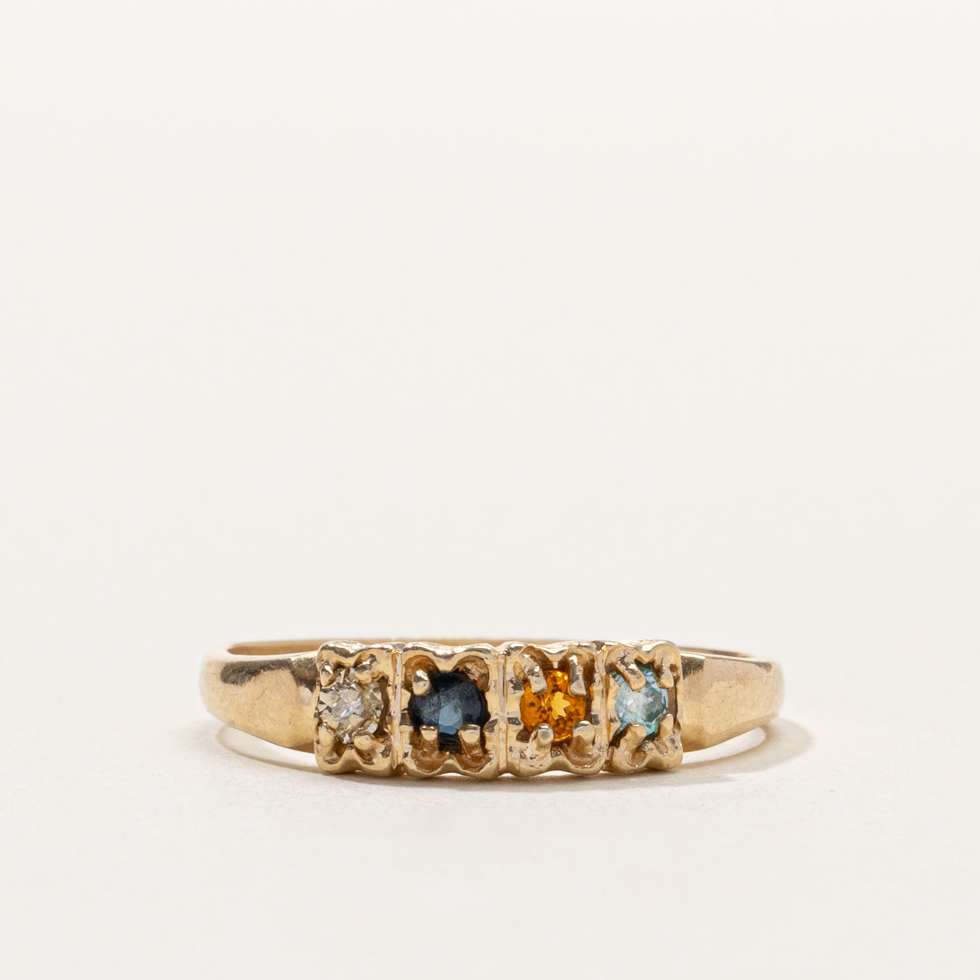10k Four Stone Multi Gemstone Ring | SZ 8.75