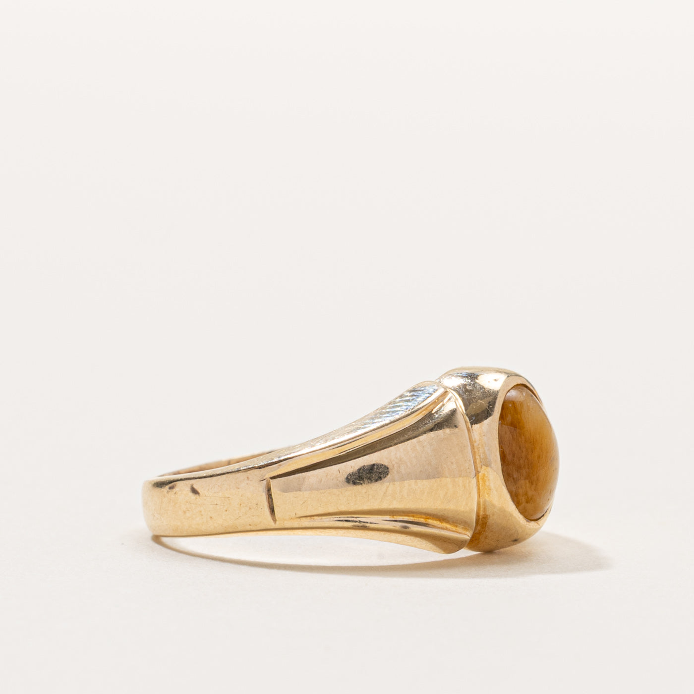 10k Bezel Set Quartz Ring | SZ 8