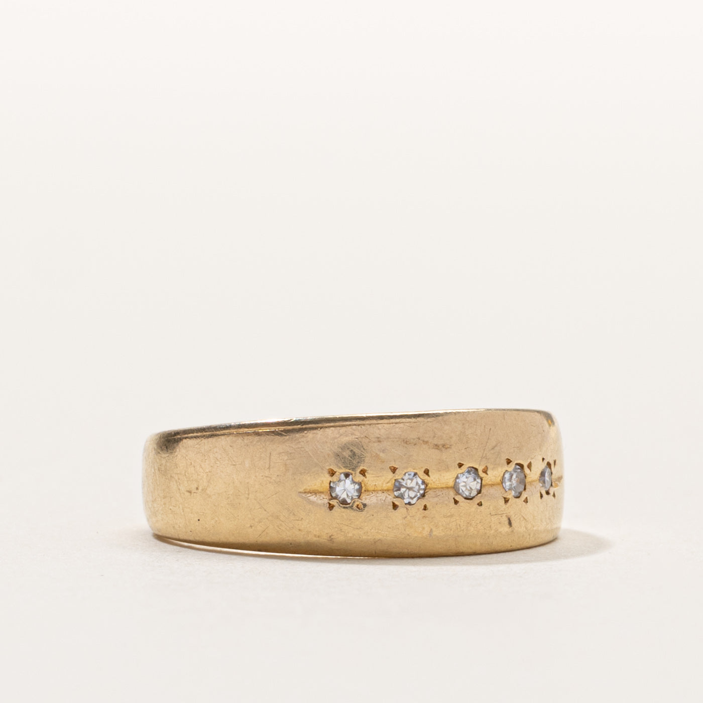 14k Star Set Five Stone Diamond Band | SZ 7.25