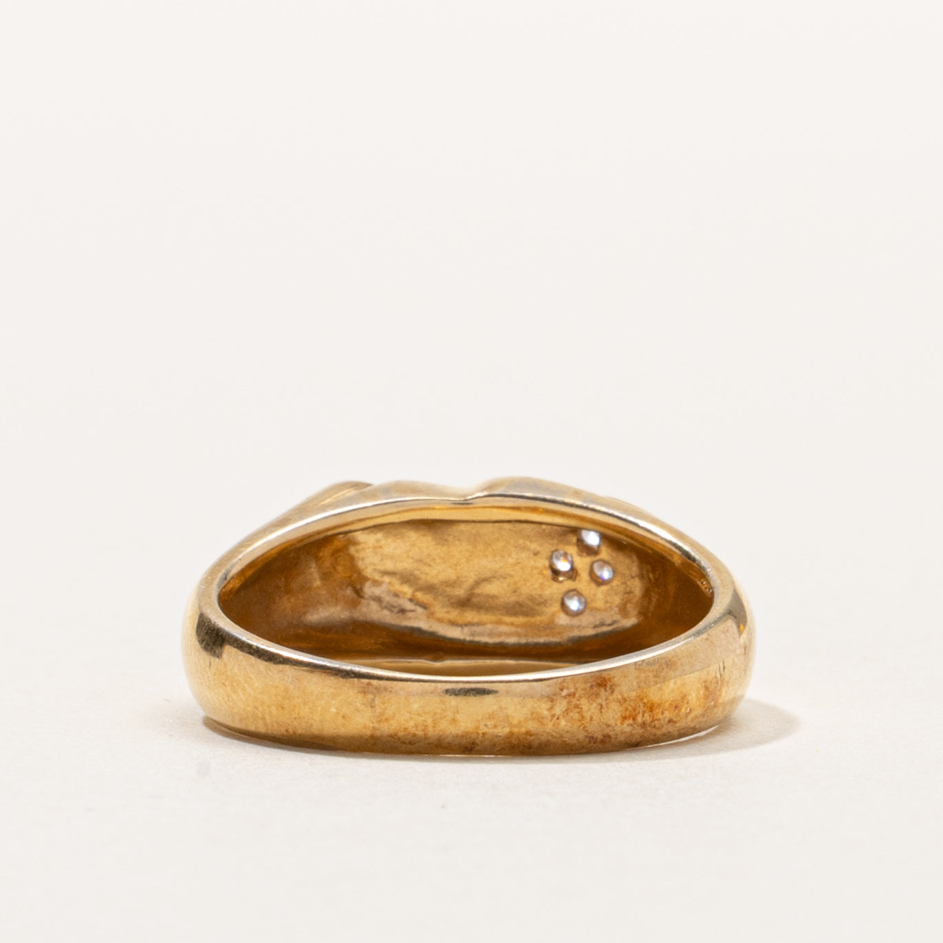 18k Diamond Abstract Heart Signet Ring | 0.03ctw | SZ 5