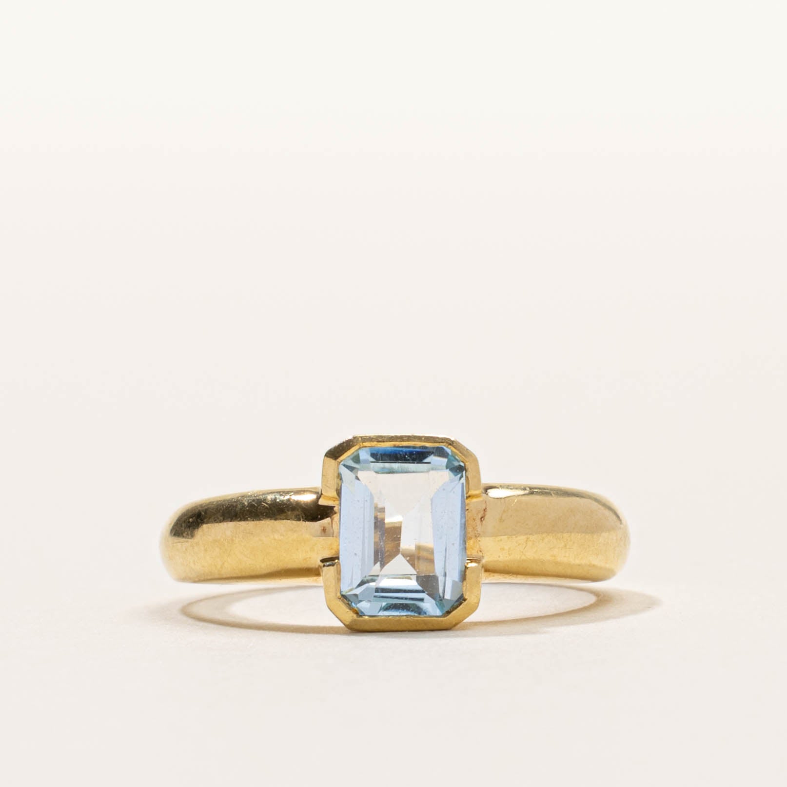 1993 French 18k Aquamarine Ring | 0.80ct | SZ 6.5