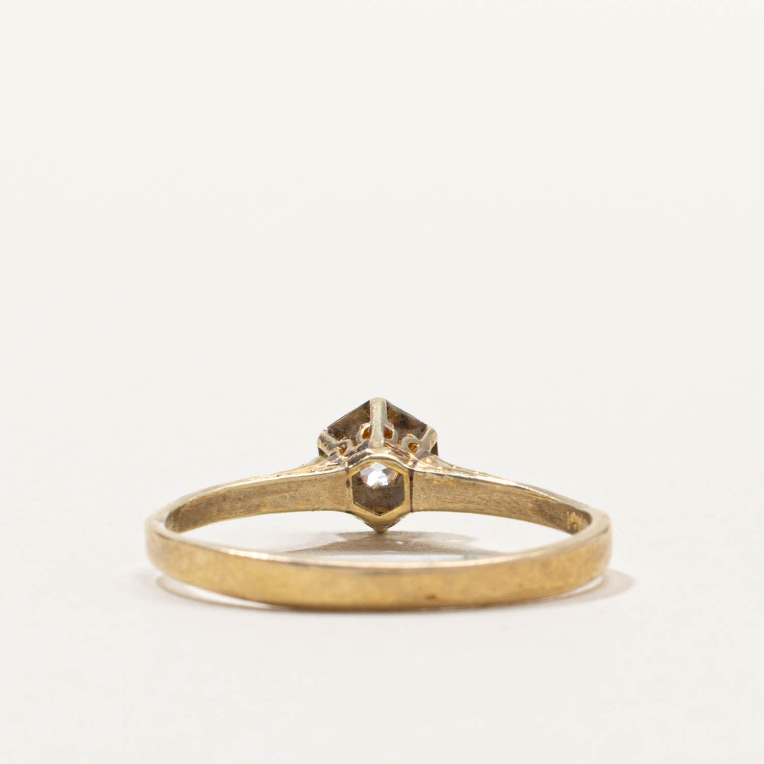 Art Deco Old European Cut Diamond Hexagon Ring | 0.05ctw | SZ 7.5