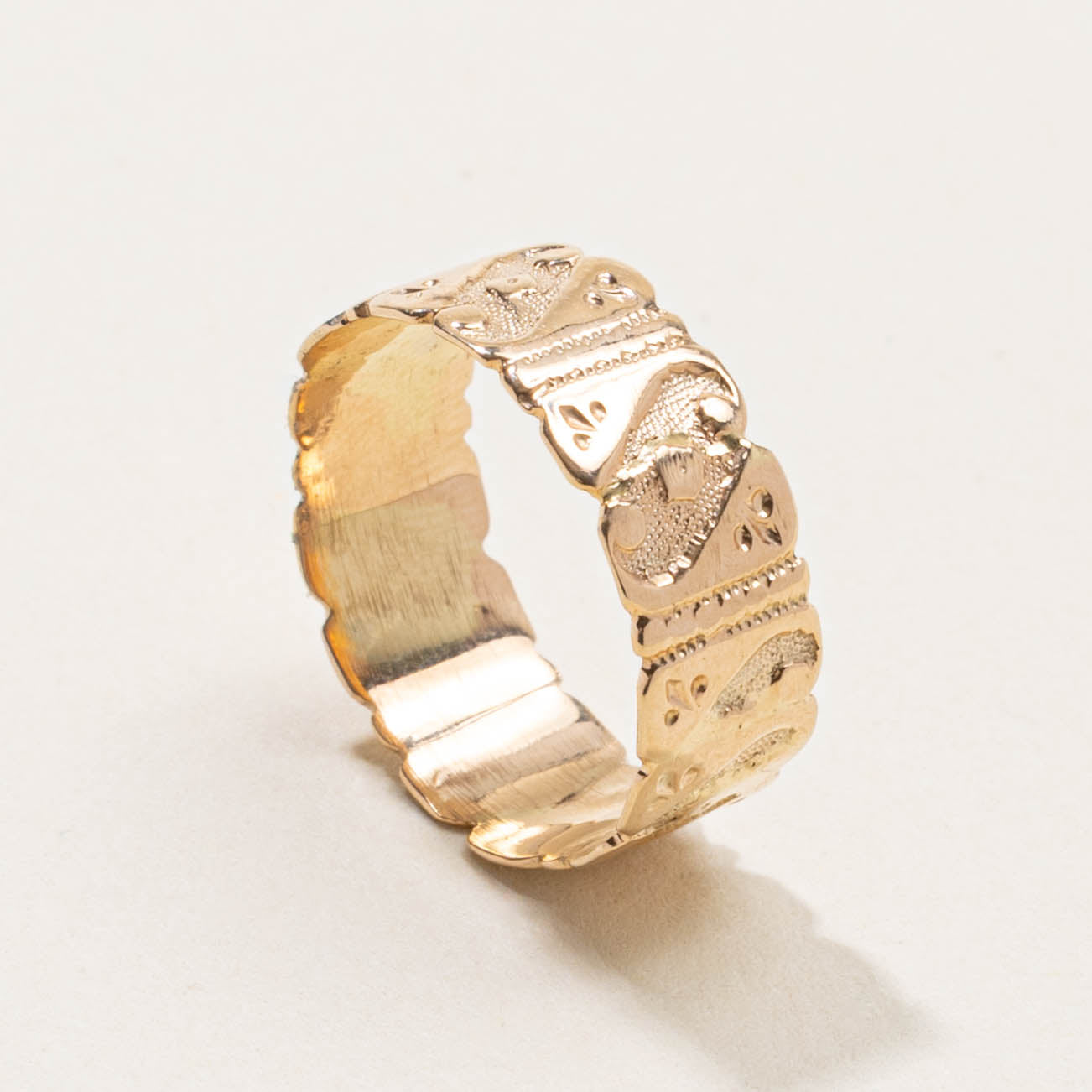 10k Rough Textured Band | 6.40mm | SZ 5