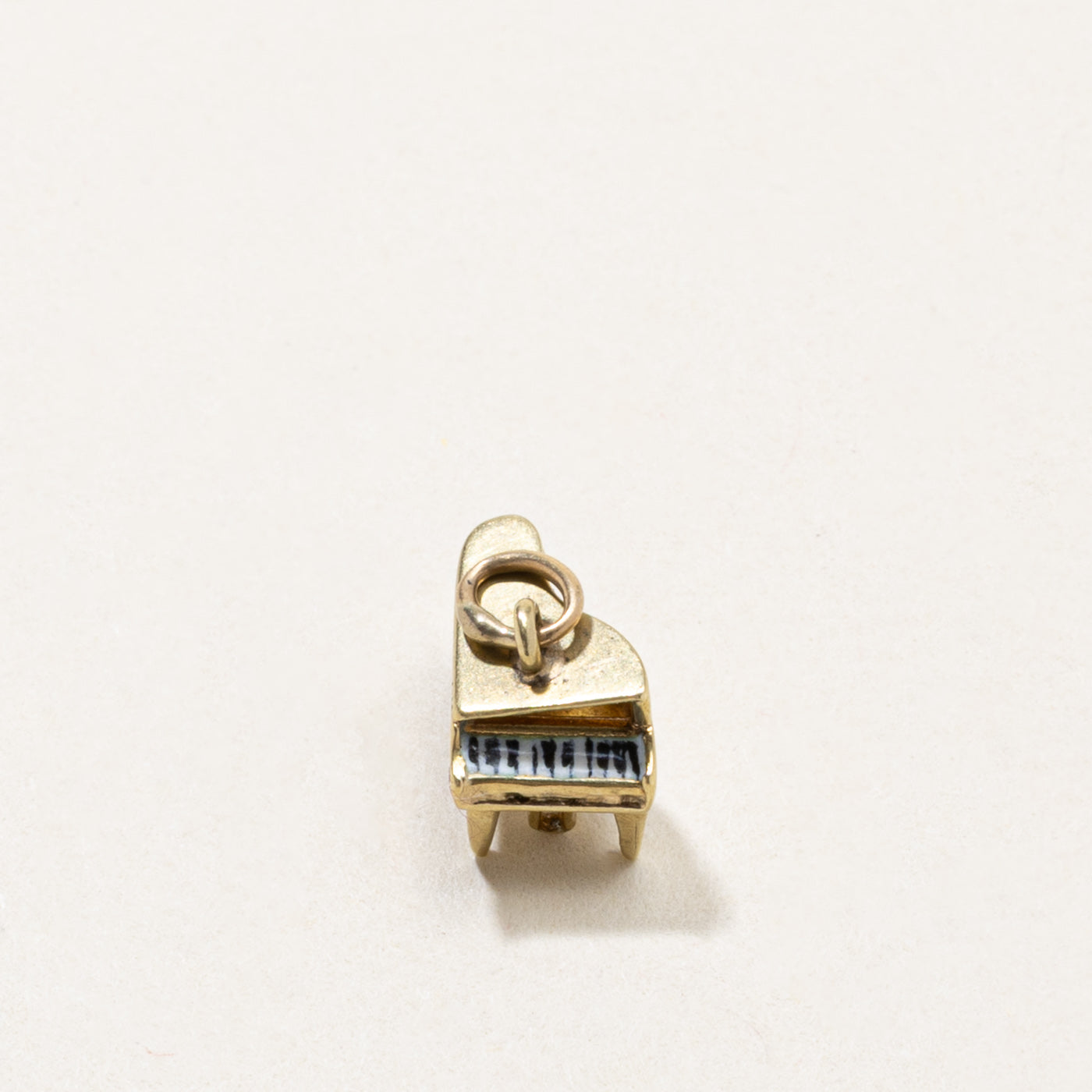 14k Enamel Detailed Piano Charm