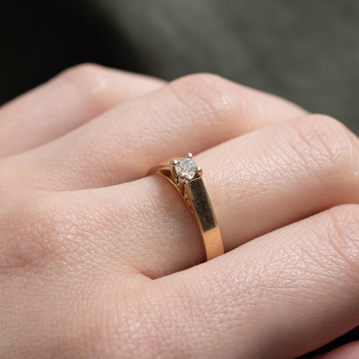 14k Solitaire Diamond Ring | 0.15ct | SZ 6.5