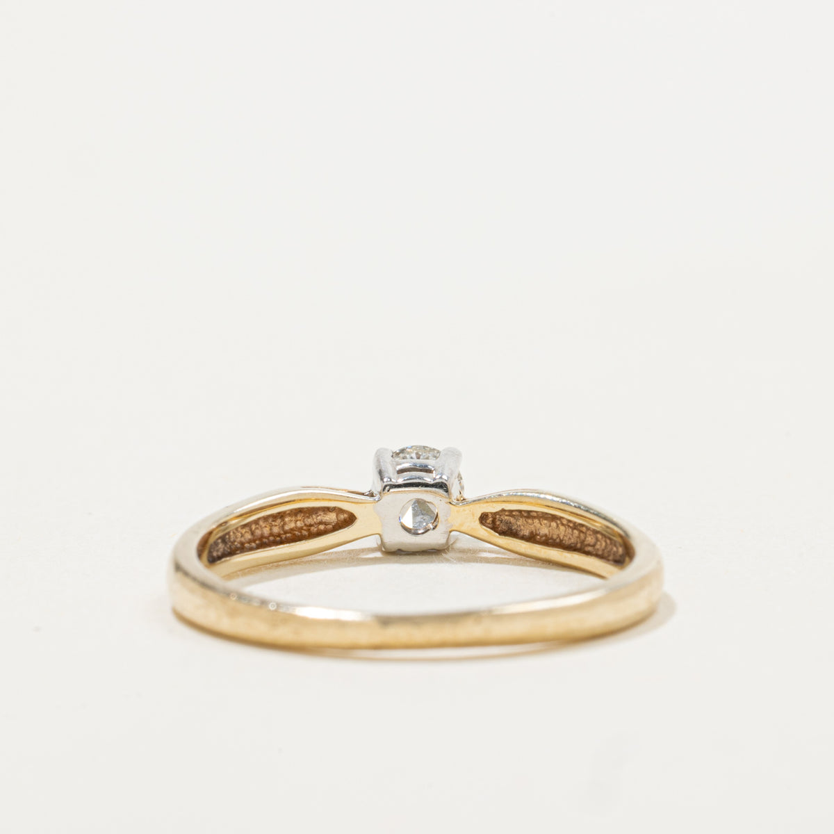 10k Solitaire Diamond Reverse Tapered Ring | 0.19ct | SZ 6.5