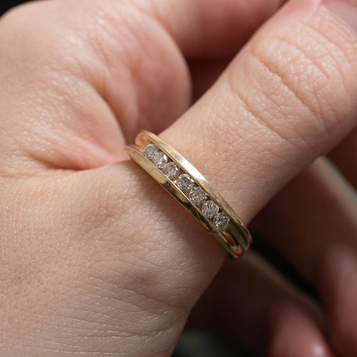 14k Semi Eternity Channel Set Diamond Band | 0.50ctw | 5.35mm | SZ 9.75