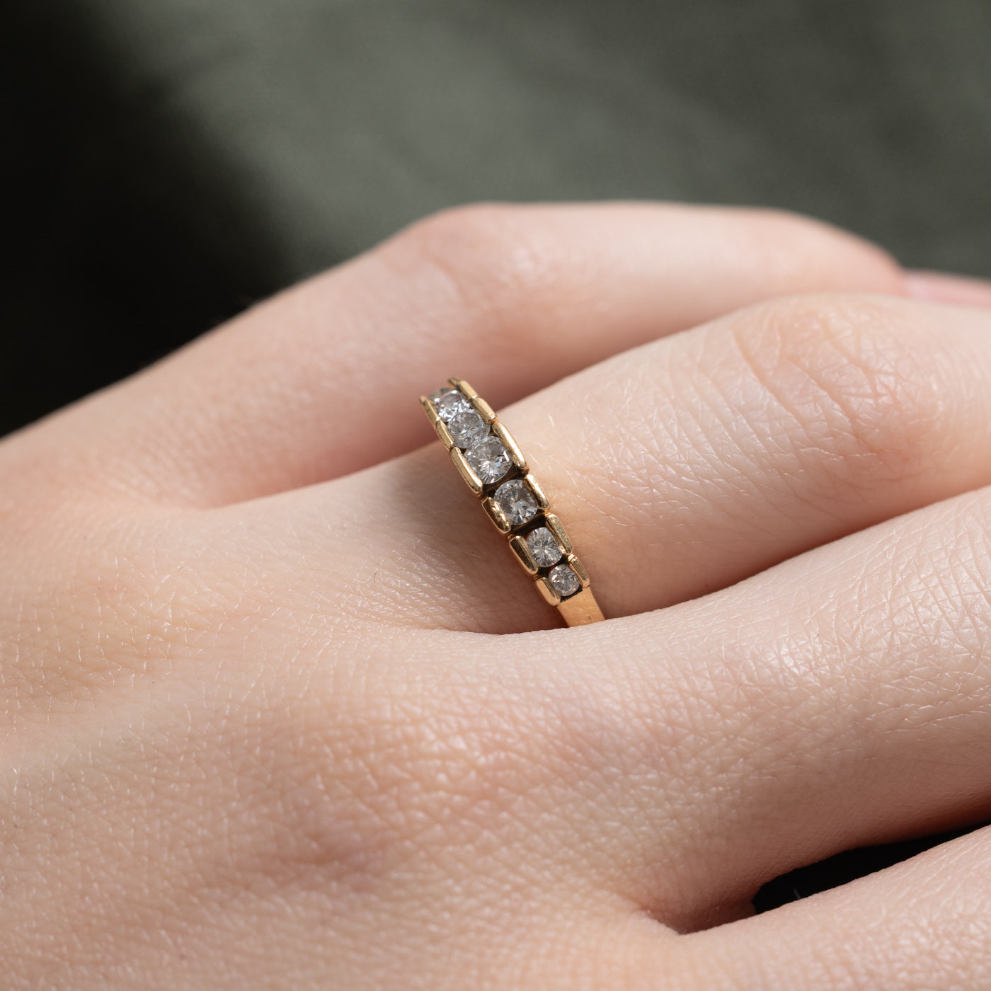 14k Semi Eternity Graduated Diamond Band | 0.20ctw | 1.30mm | SZ 5.5
