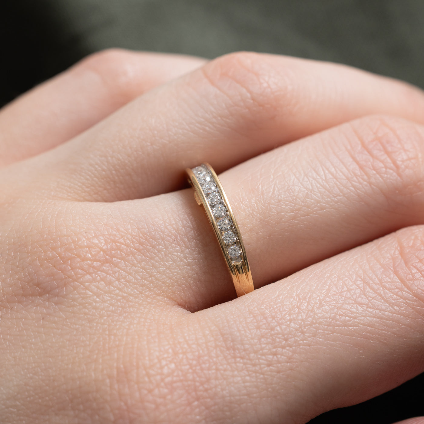 14k Semi Eternity Channel Set Diamond Band | 1.06ctw | 3.80mm | SZ 6.75
