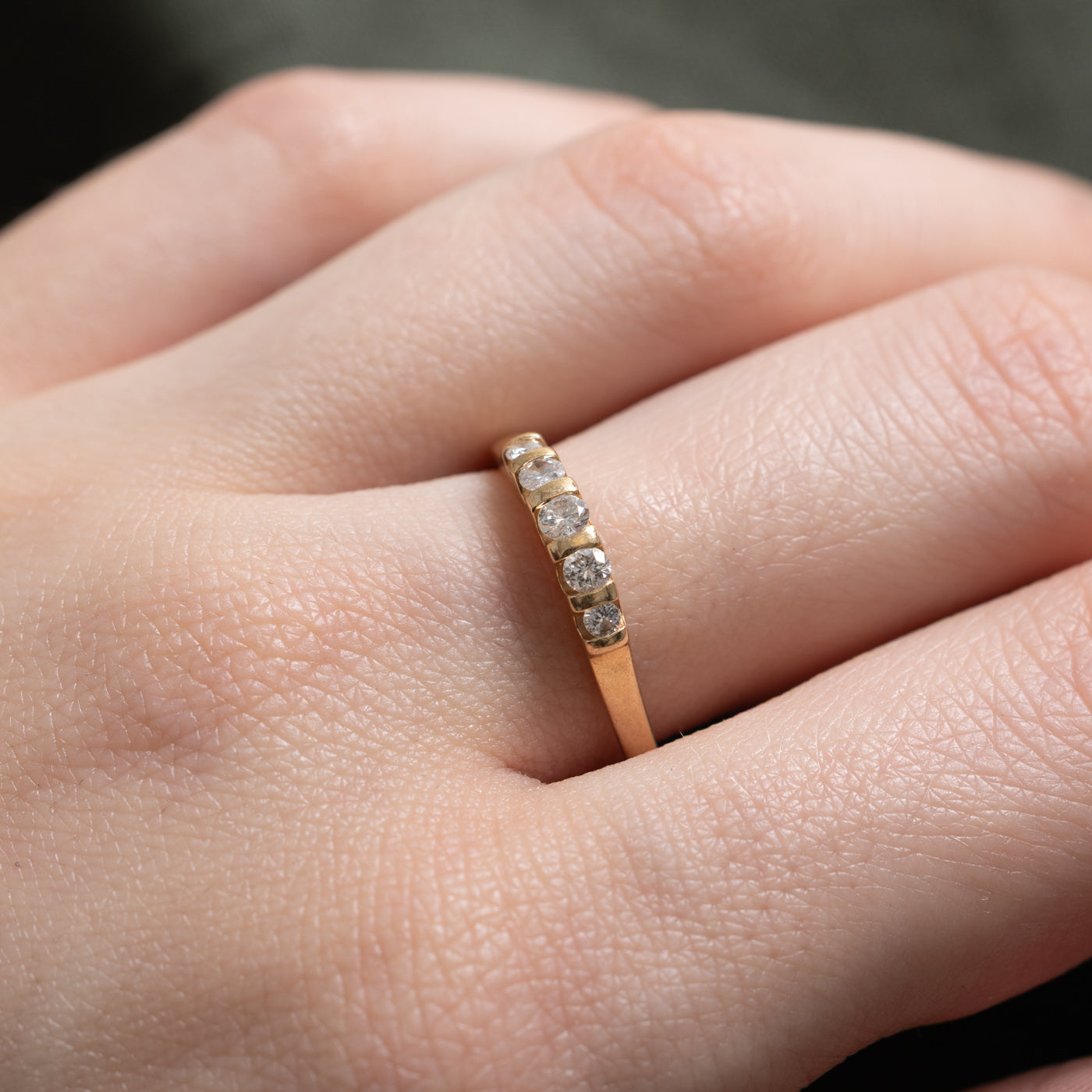 14k Five Stone Diamond Band | 0.21ctw | 2.80mm | SZ 6.75