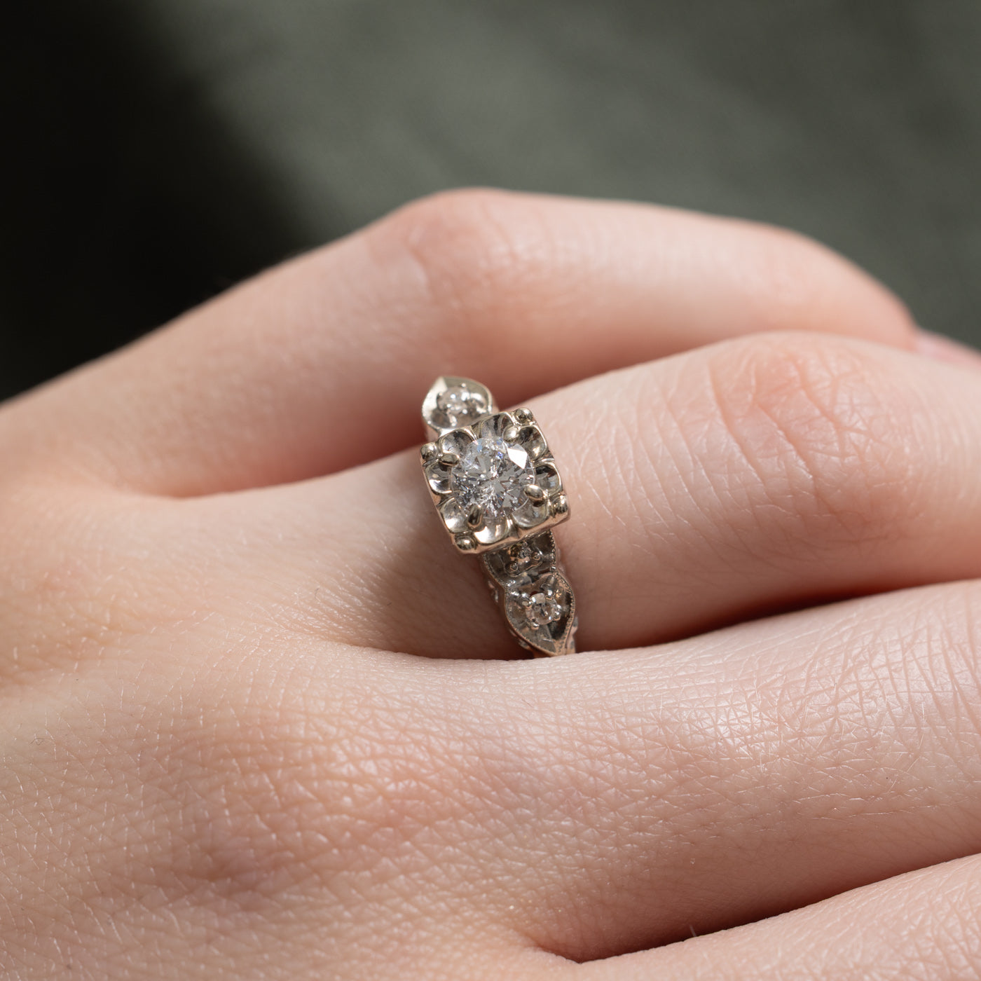 14k Illusion Set Diamond Ornate Ring | 0.41ctw | SZ 6.5