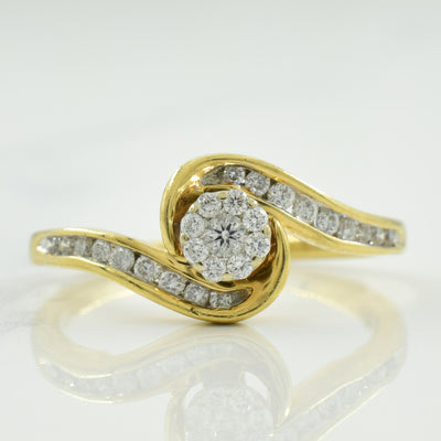Cluster Diamond Bypass Ring | 0.21ctw | SZ 5 |
