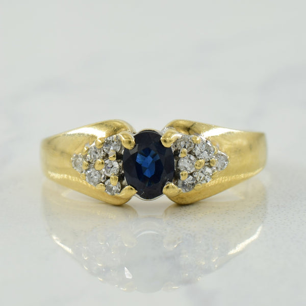 Blue Sapphire & Diamond Ring | 0.40ct, 0.10ctw | SZ 6.25 |